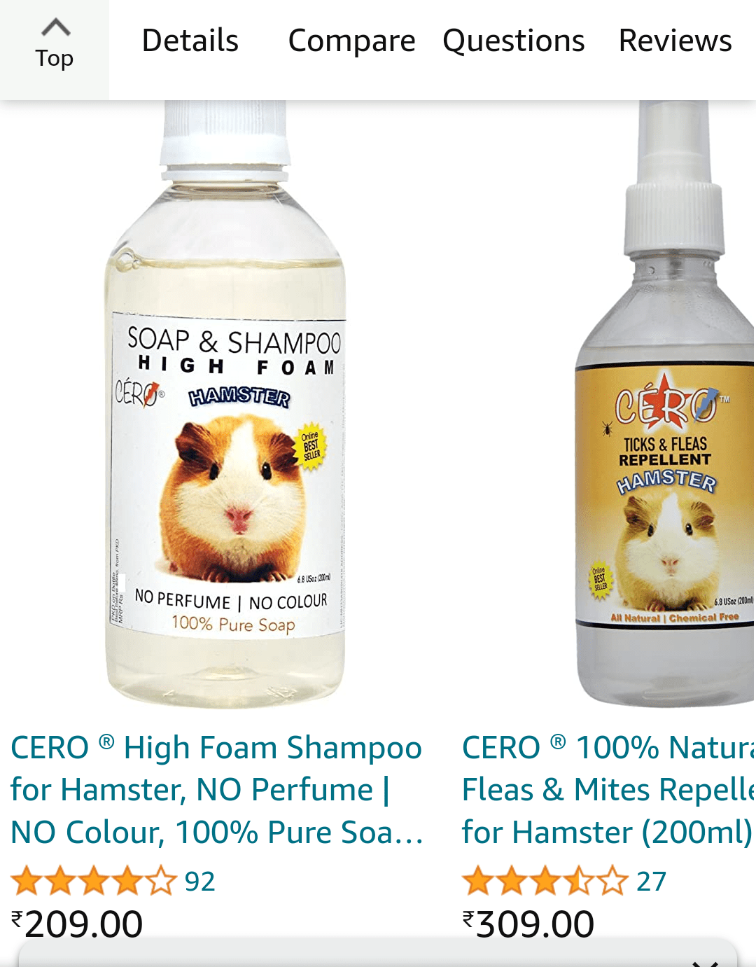 Nothing is as trustworthy as a shampoo “for hamsters“ with a guinea pig