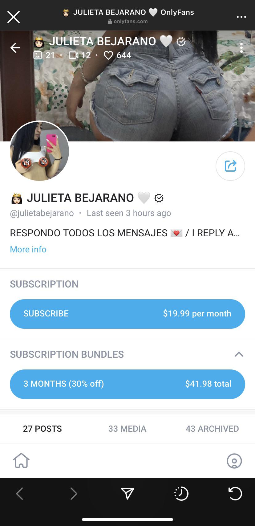 Tiene contenido de ella? Julieta Bejarano : OnlyFans101