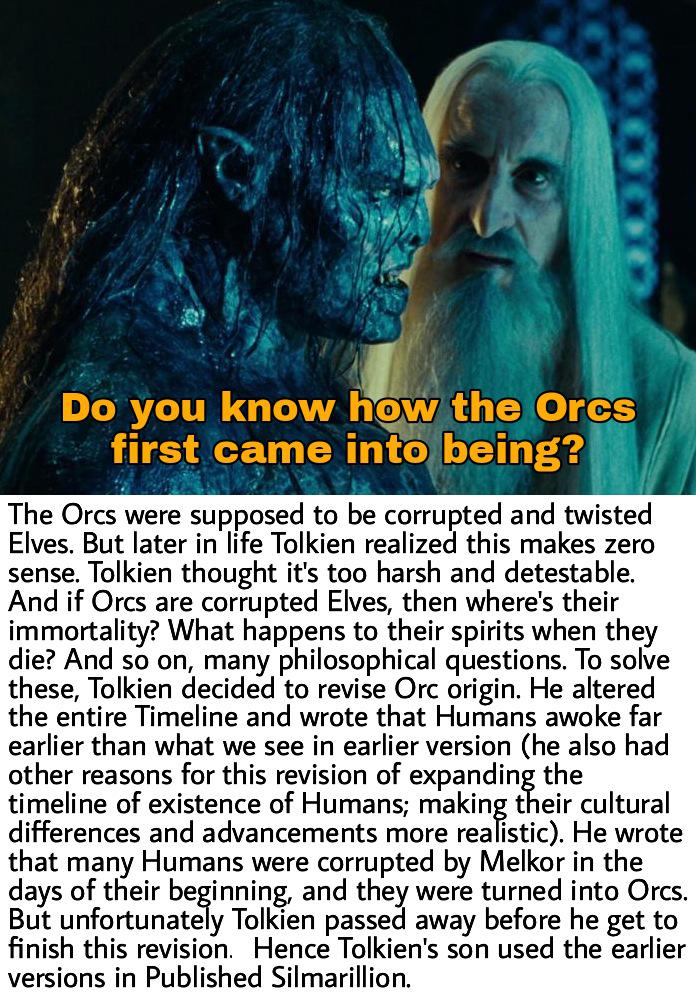 The origin of the Orcs lotr
