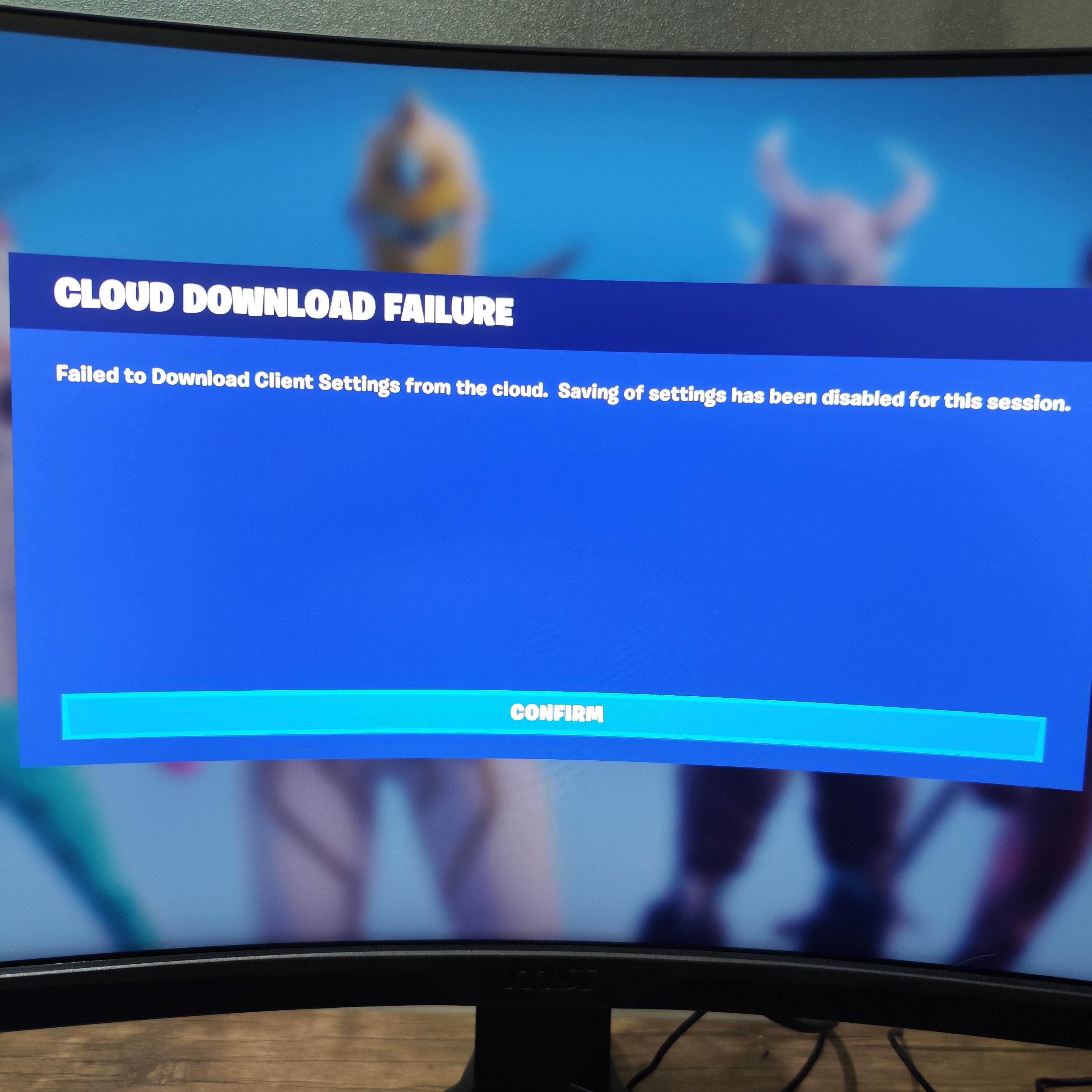 "cloud download failure" r/FortNiteBR