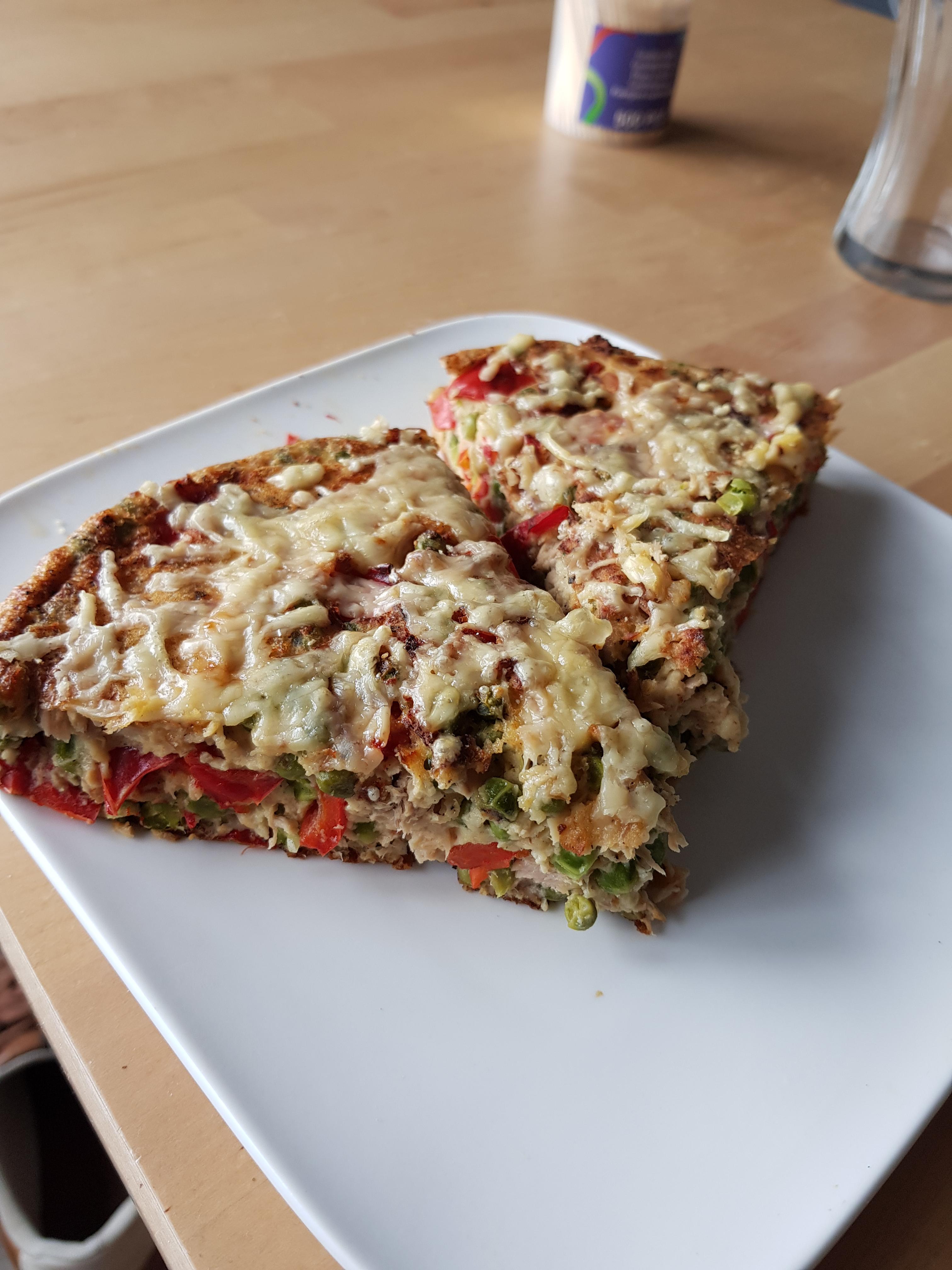 Made this easy yet delicious quiche with peas and pointed bell peppers