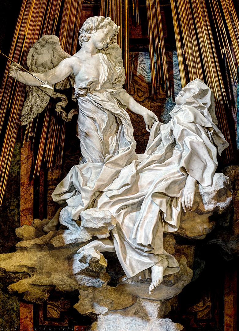 Ecstasy of Saint Teresa by Bernini, 1652, Rome. One of Bernini's masterpieces and therefore of