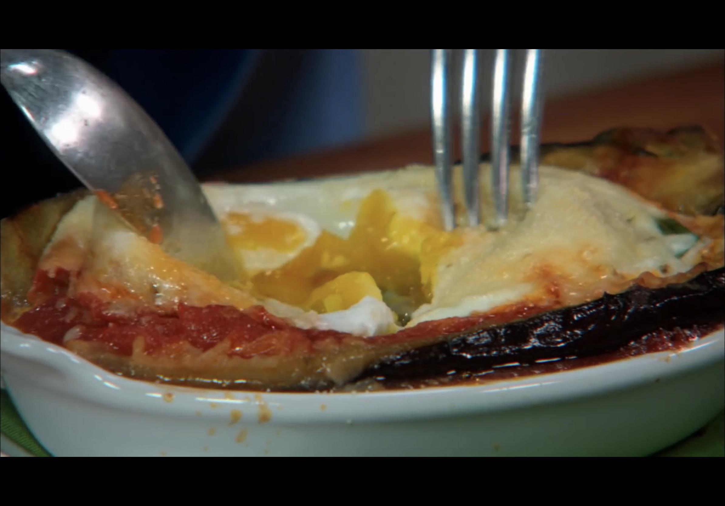 I made Lidia Bastianich’s recipe for roasted eggplant and tomato with