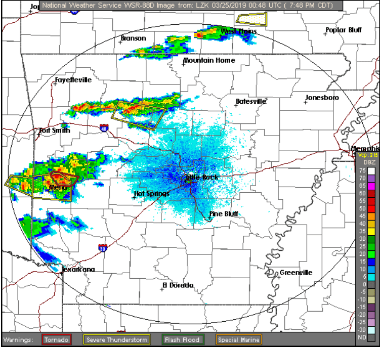 Several cells currently over Arkansas, Missouri, and Illinois. Here is