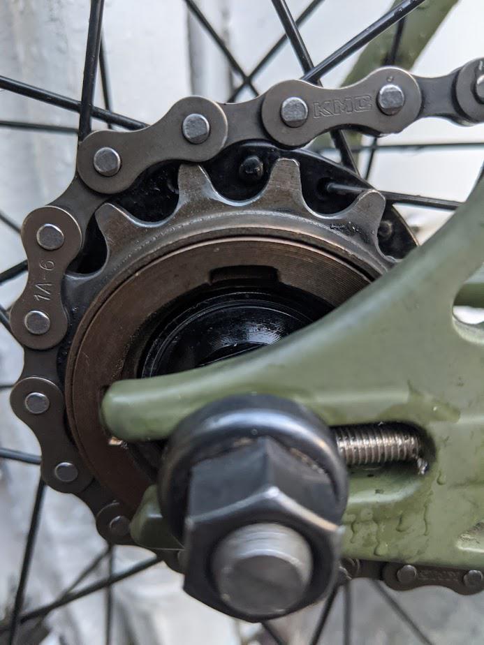 Why does my chain get stuck in an upright position constantly? Loud