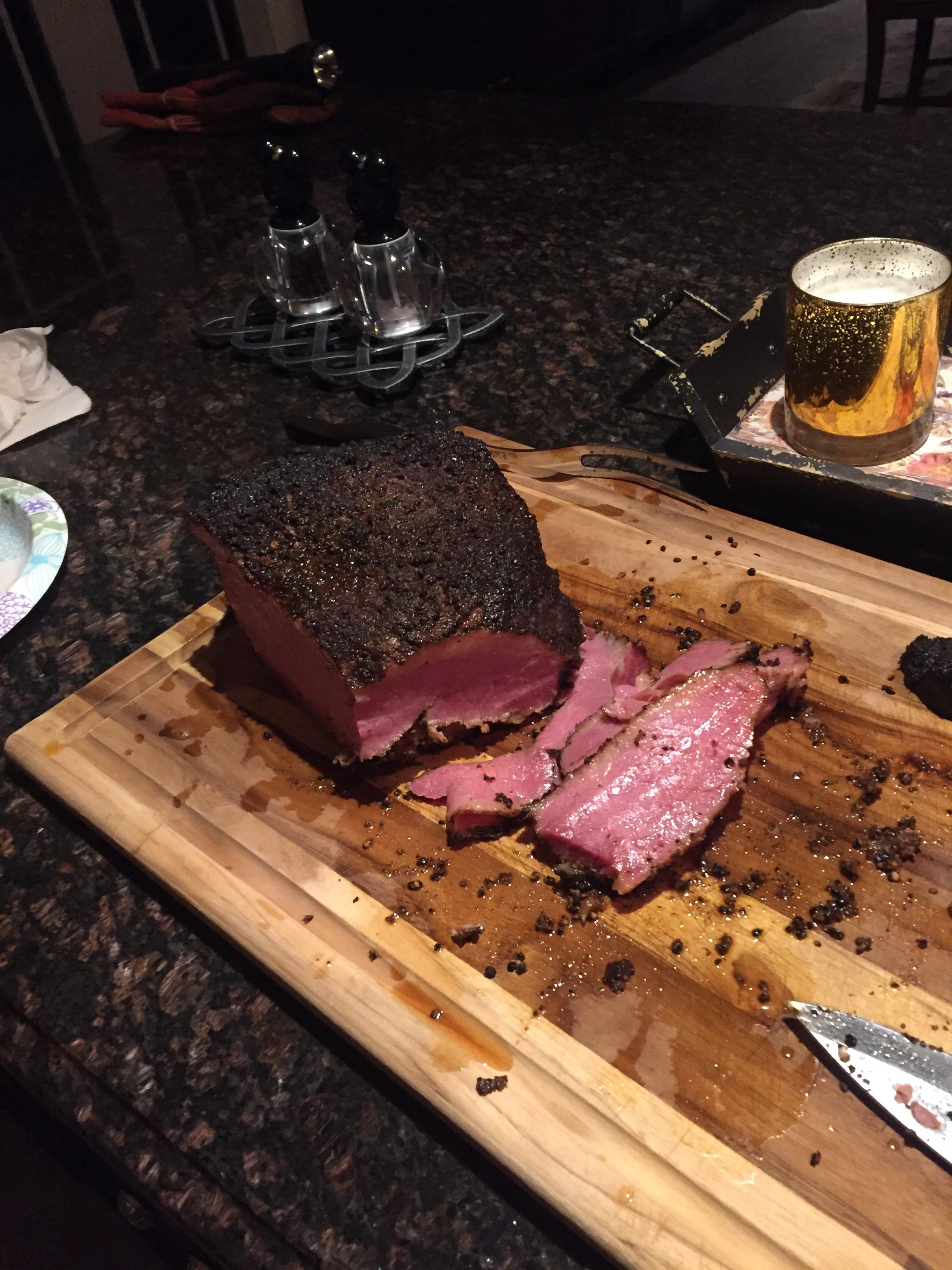 My second ever smoke, pastrami. It was amazing. r/BBQ