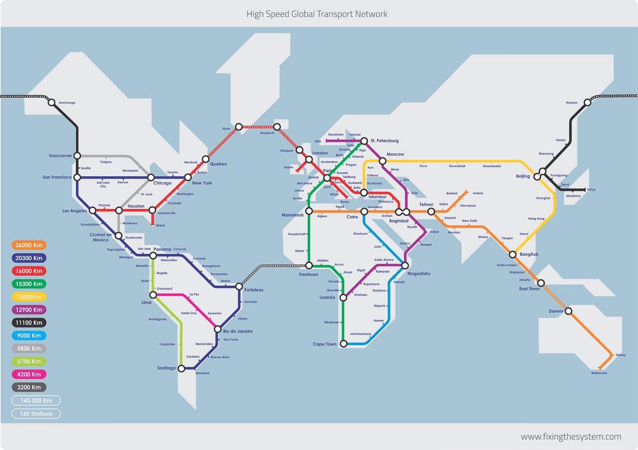 High Speed Global Transport Network mapswithoutnewzealand