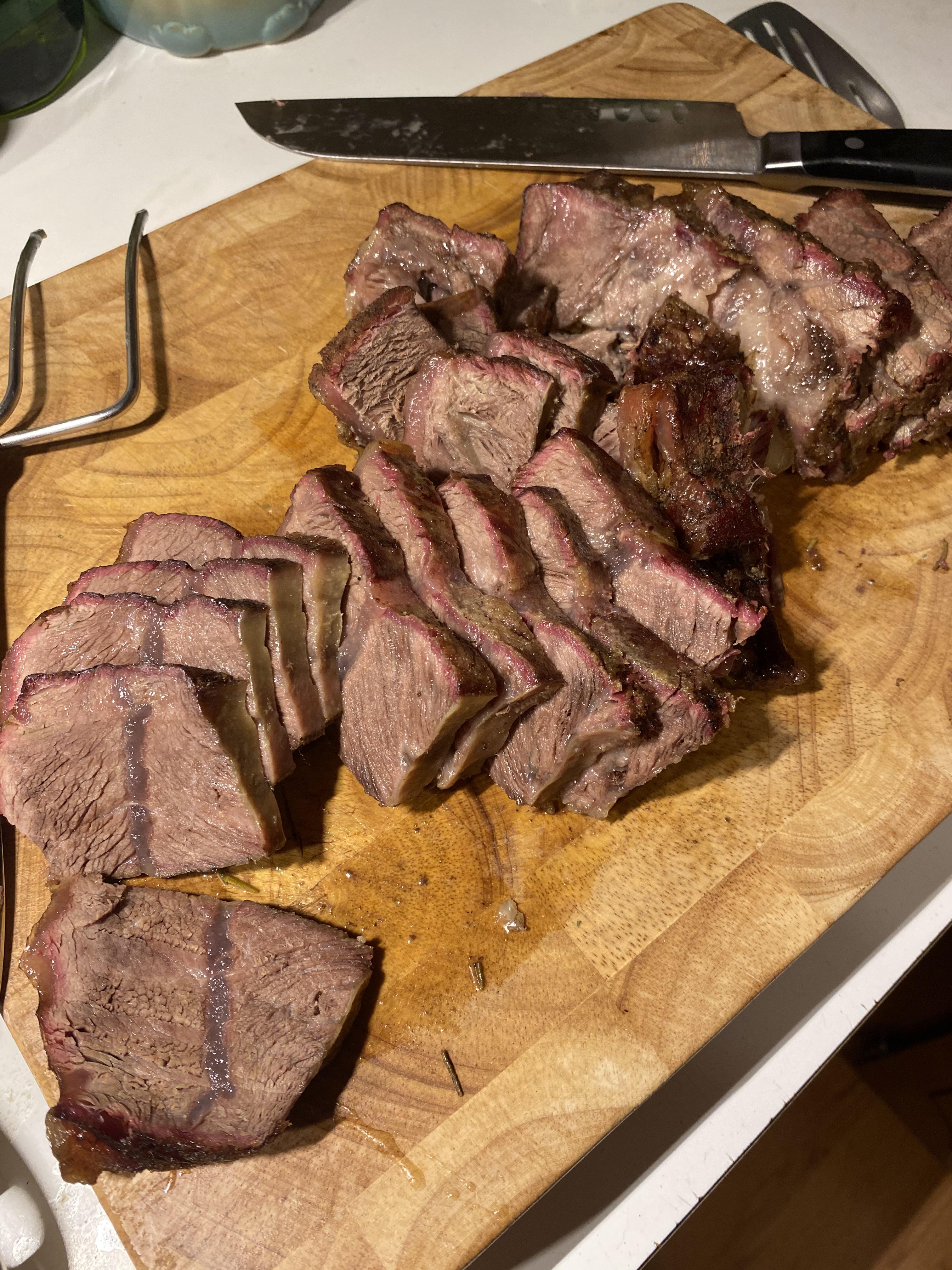 4 lb chuck roast... 90 mins at 180 plus 5 hours at 275. 👌 r/Traeger