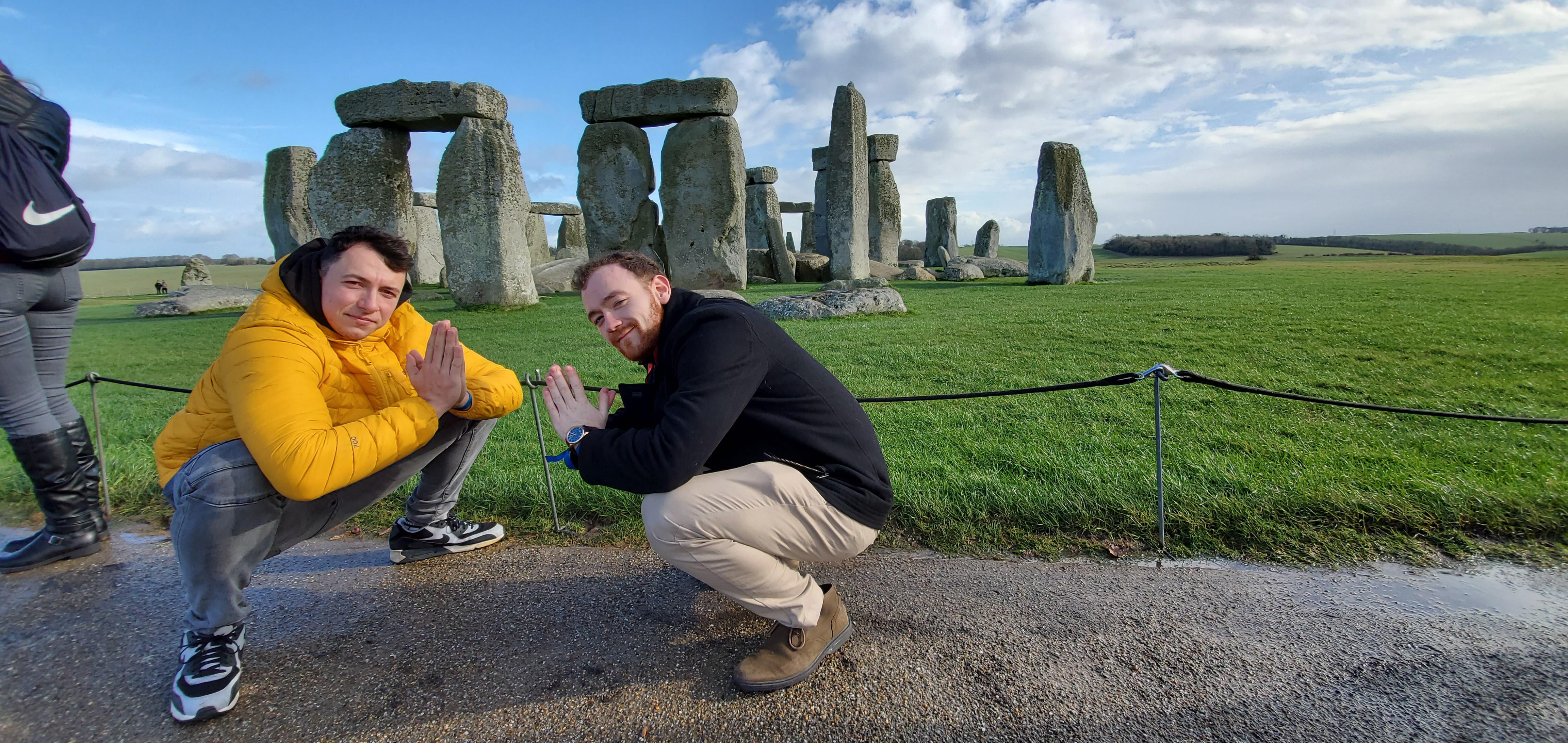 My friends squatting at Stonehenge yesterday. r/slavs_squatting
