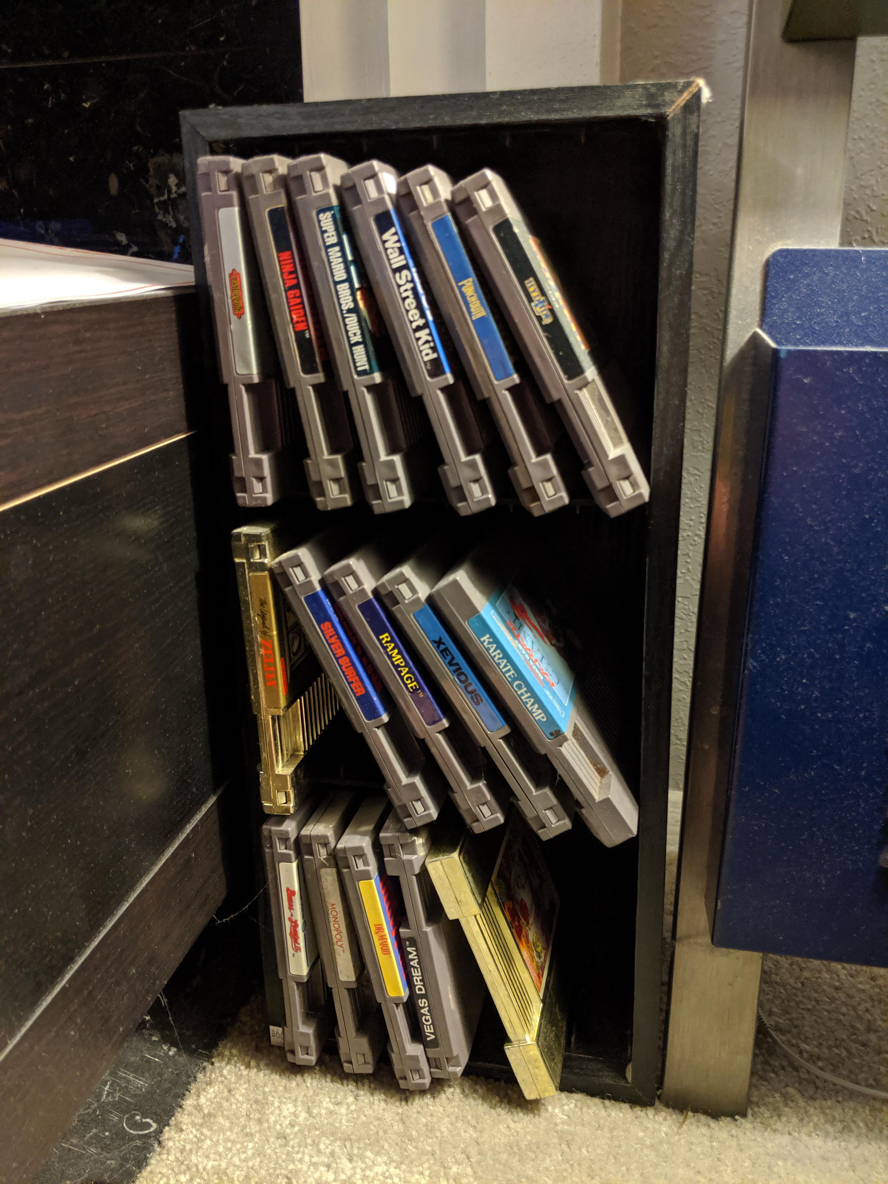 I bought this tiny shelf for my NES collection at a retro game store