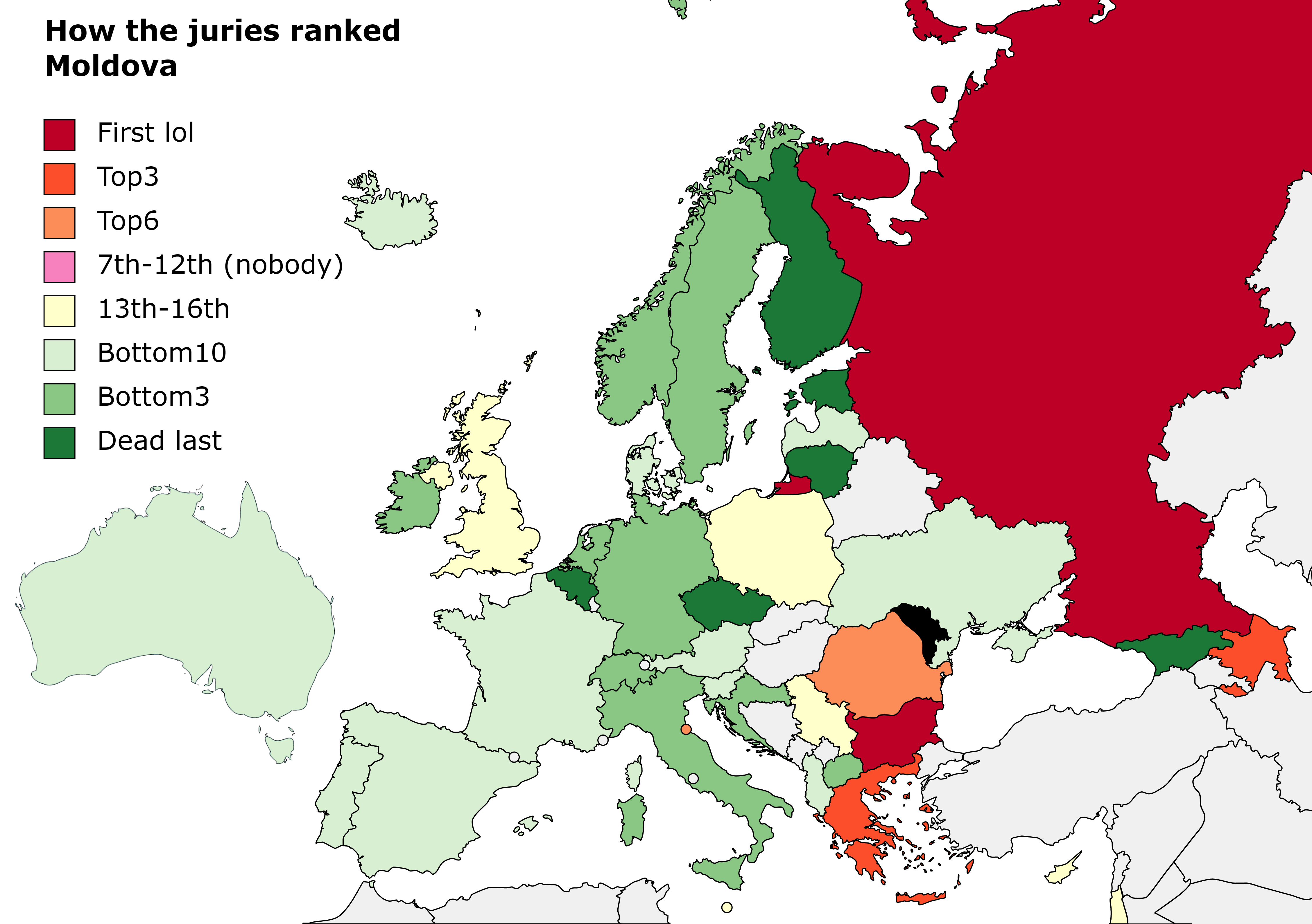 How the juries ranked Moldova r/eurovision