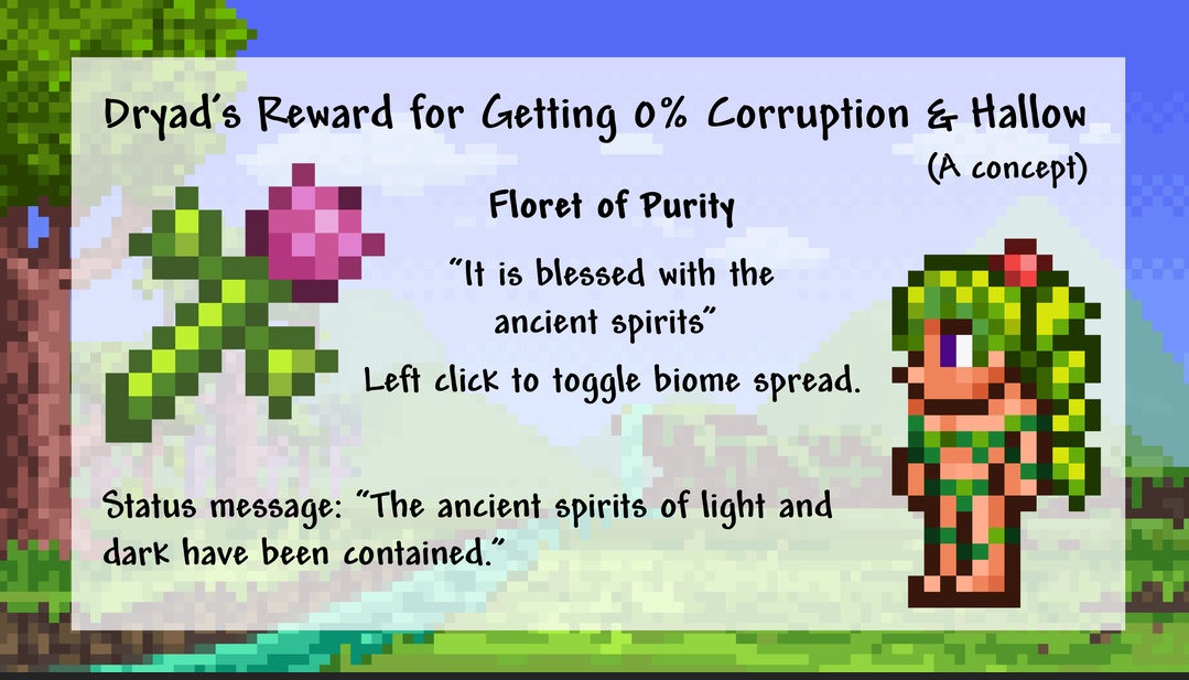 Dryad's Reward for Getting 0 Corruption & Hallow (A concept by u