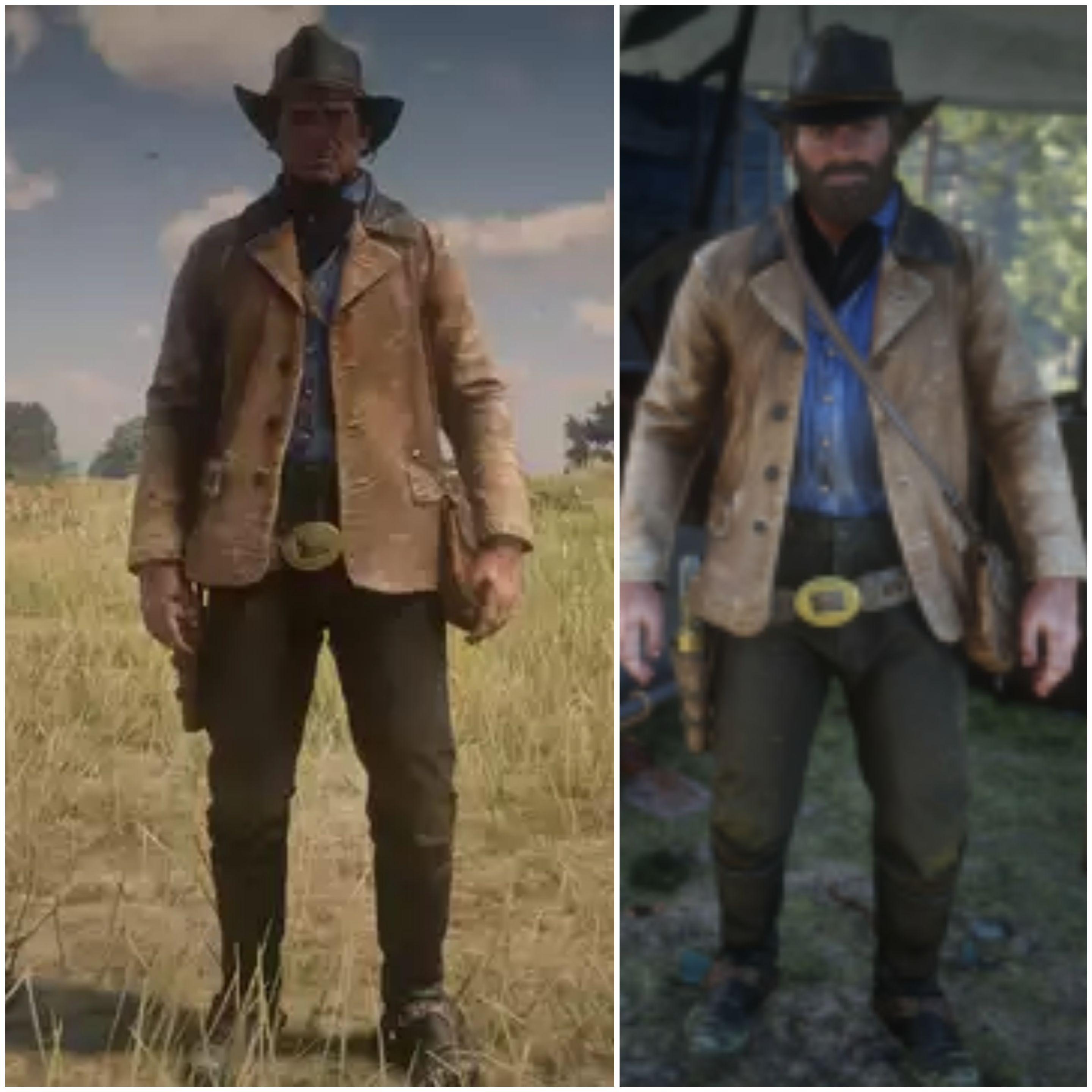 Arthur's beta and final gunslinger coat comparison r/reddeadredemption