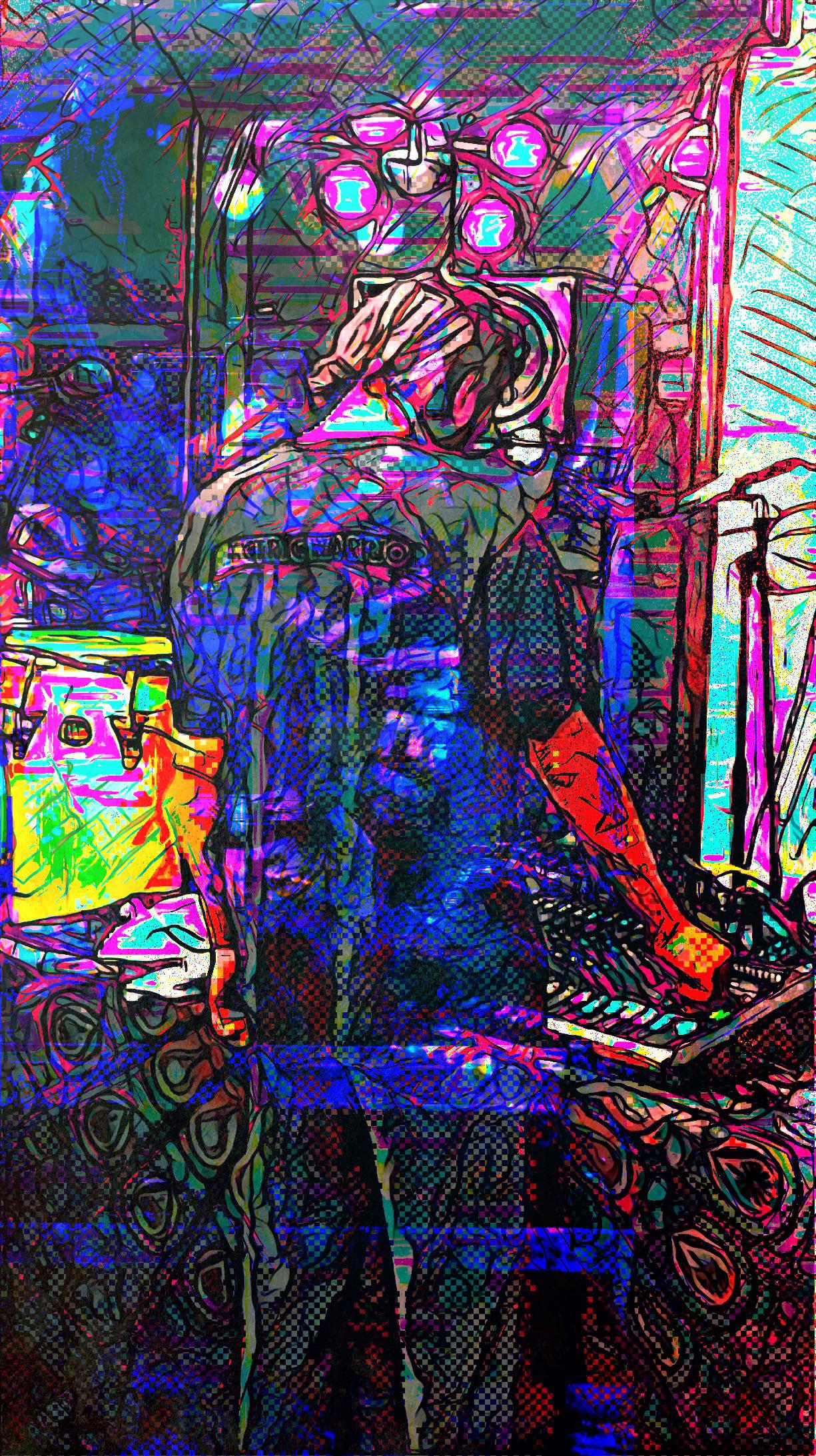 John Frusciante in the studio . Digital art by me. r/John_Frusciante