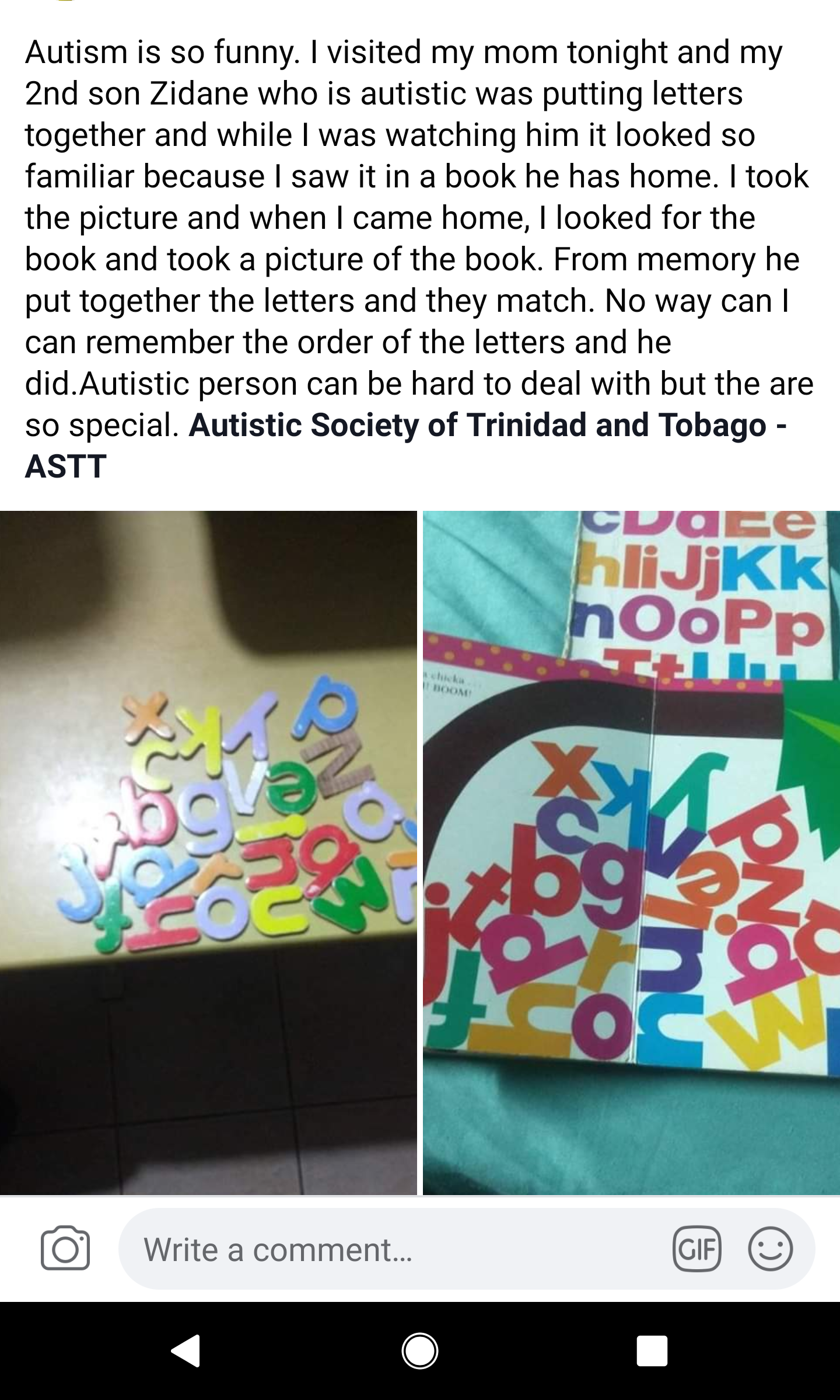 Child who has autism recreates book photo from memory. Found on