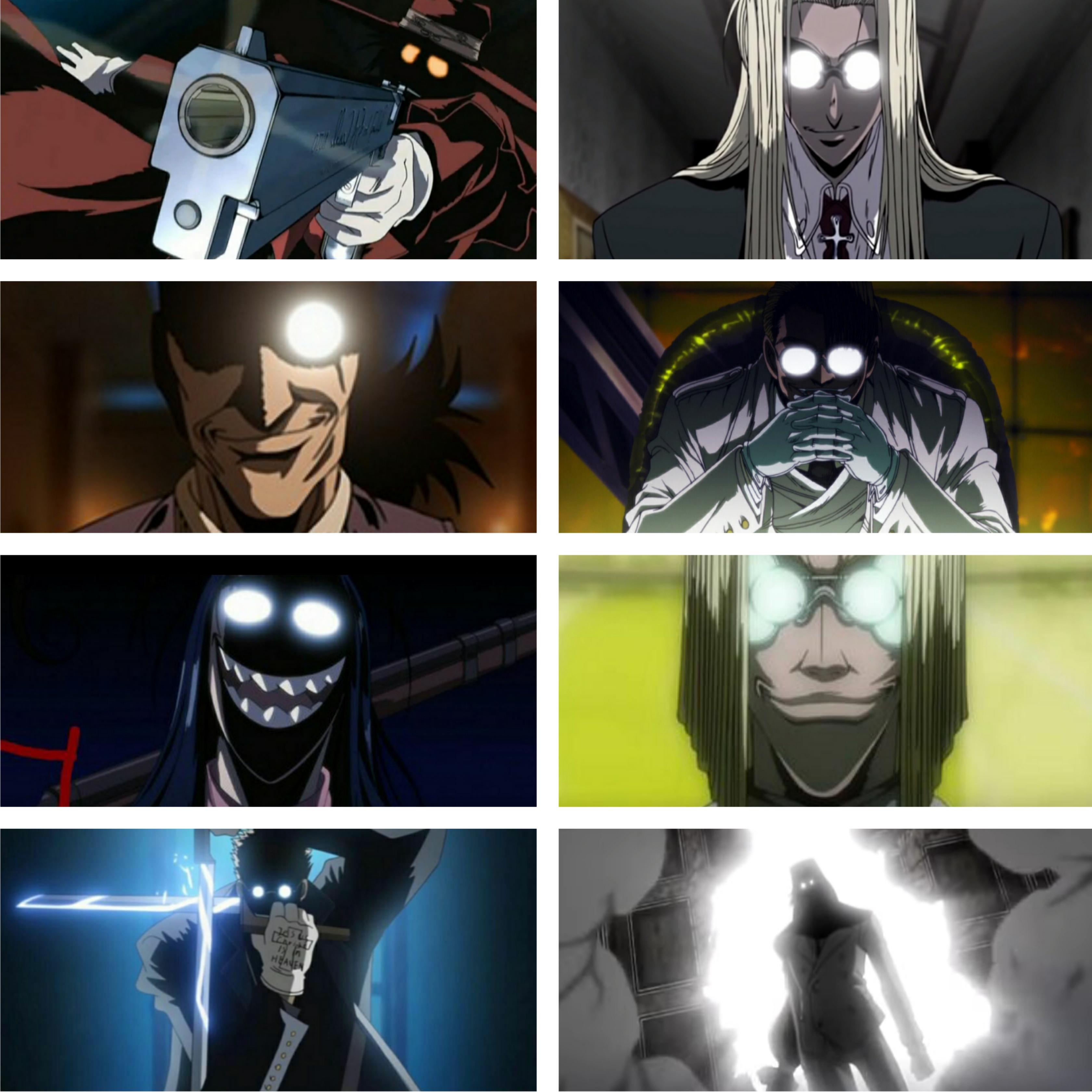 why do all the characters' glasses glow so brightly? r/Hellsing