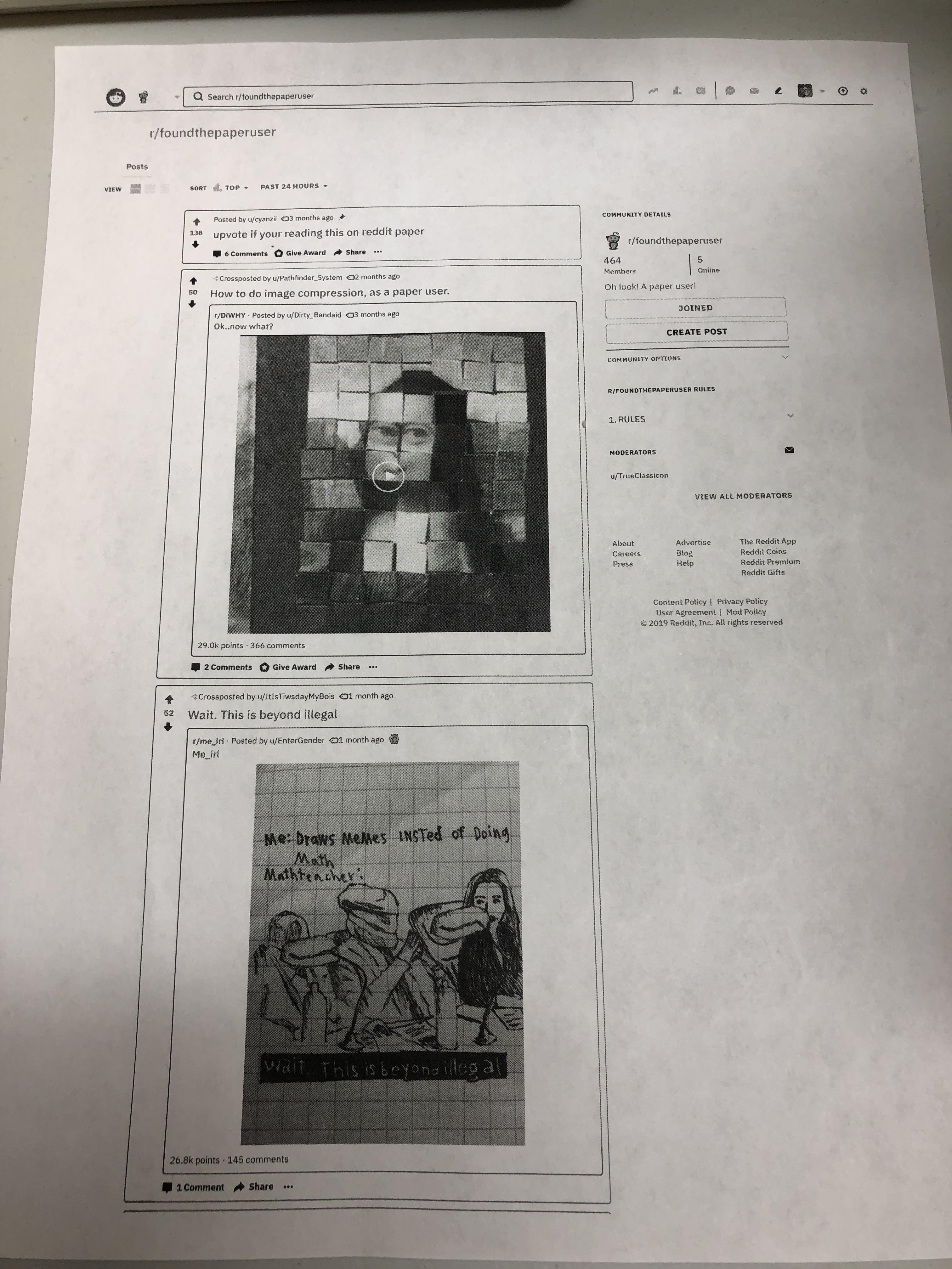 r/foundthepaperuser on paper r/foundthepaperuser
