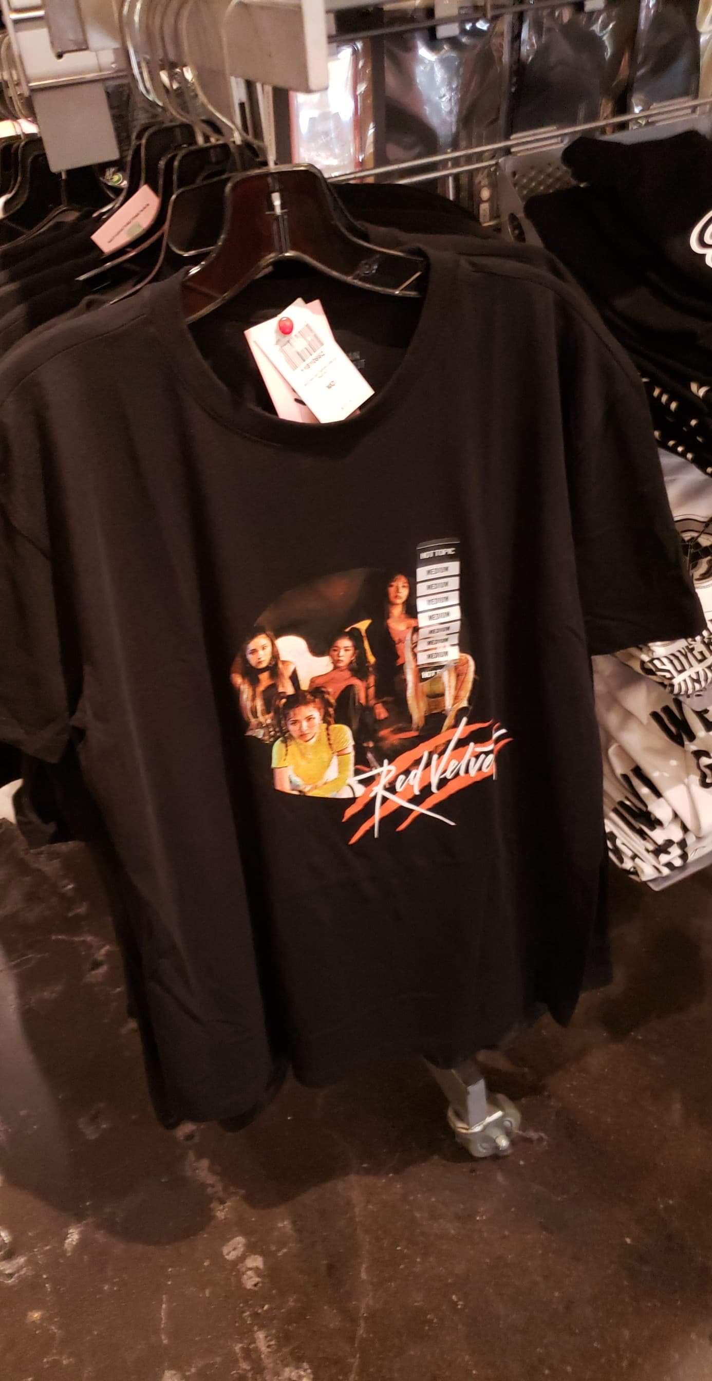 Red Velvet shirts available instore at Hot Topic. Found them displayed