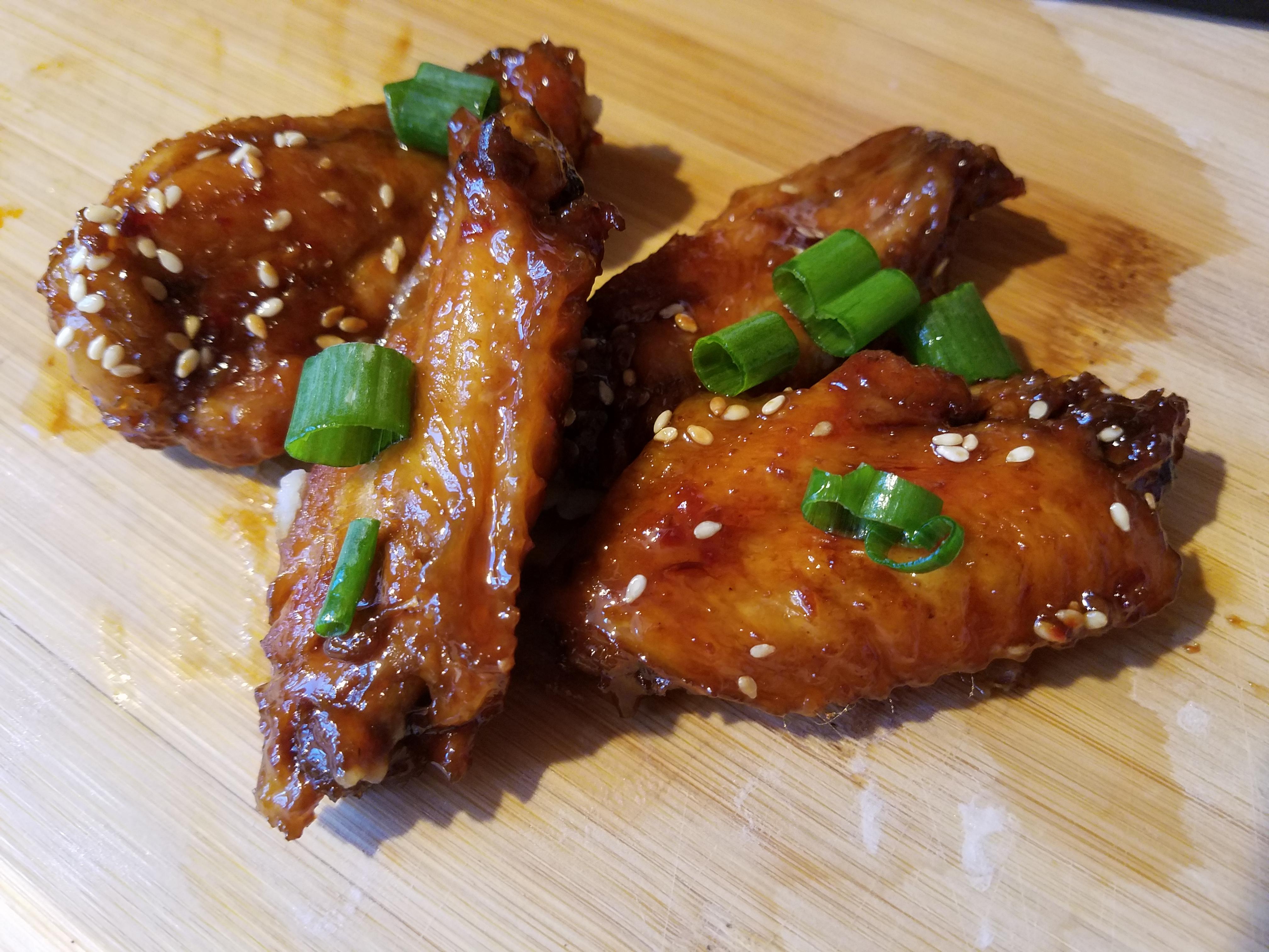 [Homemade] Sweet and Spicy Asian Wings (recipe in comments) r/food