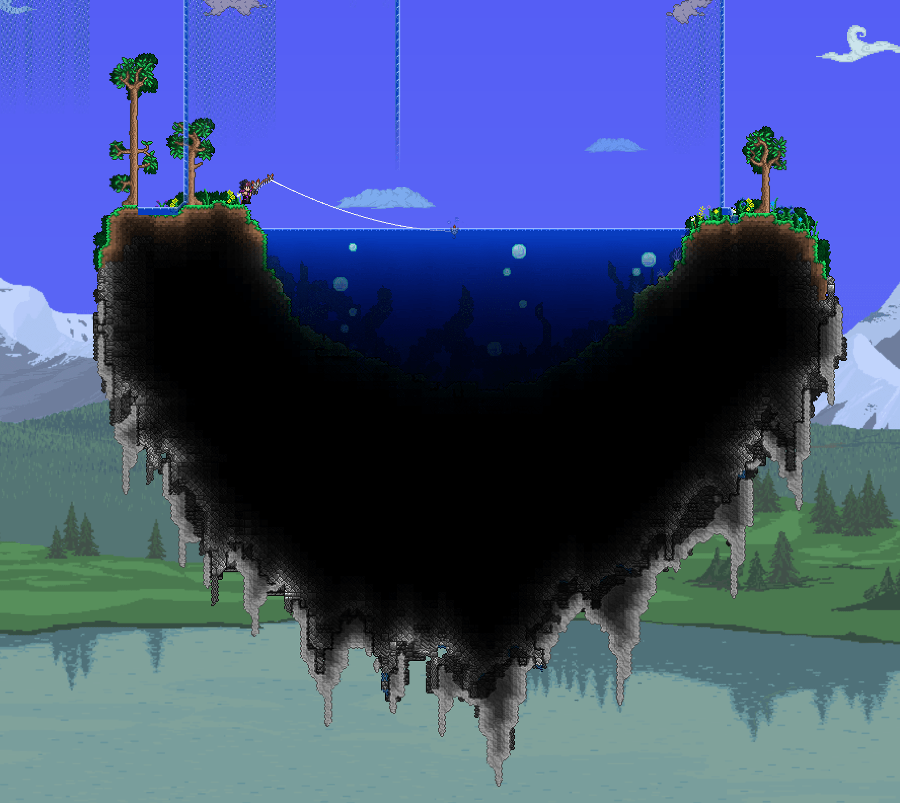 Random lake in the sky r/Terraria