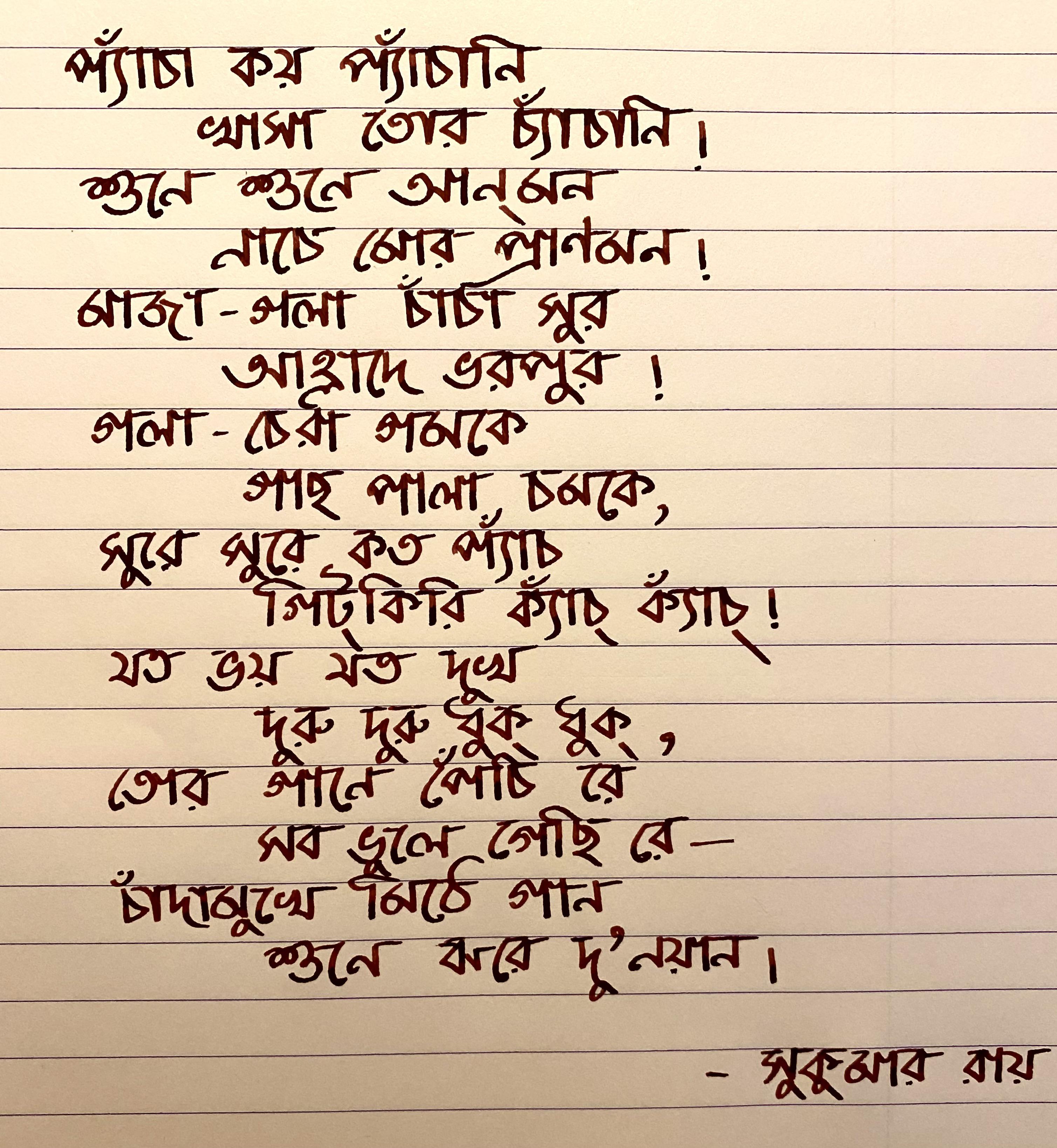Writing in Bangla r/PenmanshipPorn