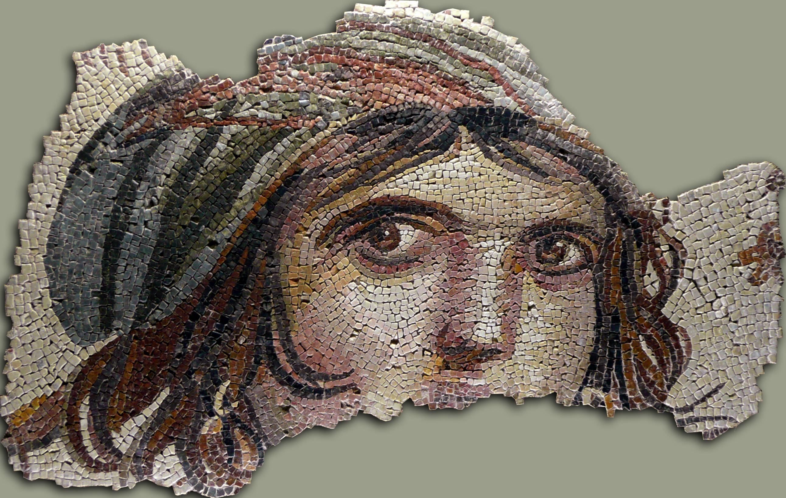 The Gipsy Girl mosaic in Zeugma Mosaic Museum/Gaziantep/Turkey r