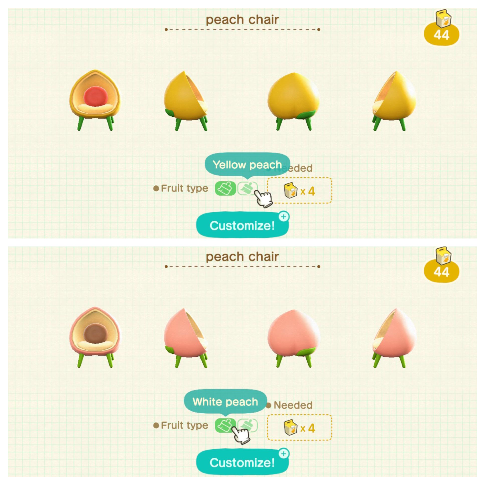 peach chair sell price animal crossing iyanuglam