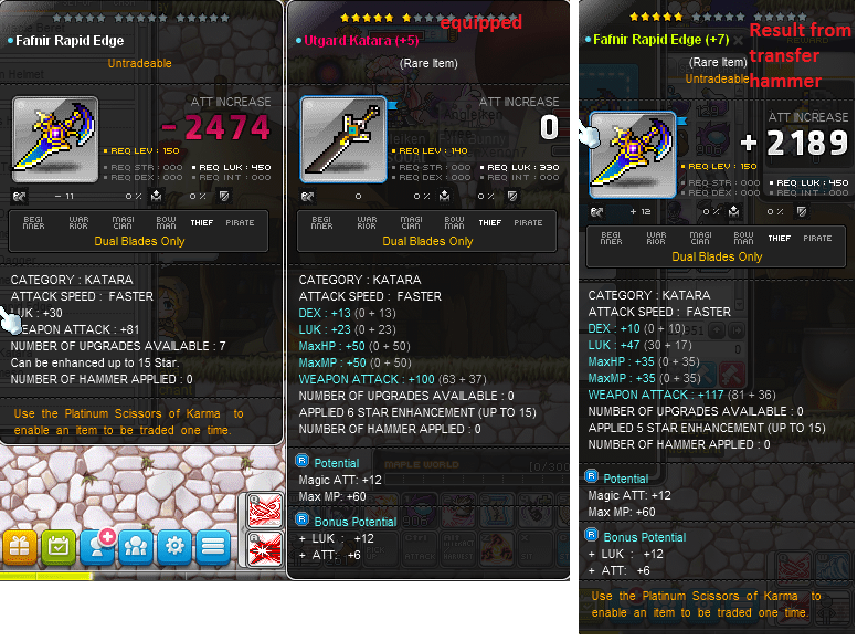 [HELP] Fafnir upgrade for transfer hammer/spell trace scrolling/nothing
