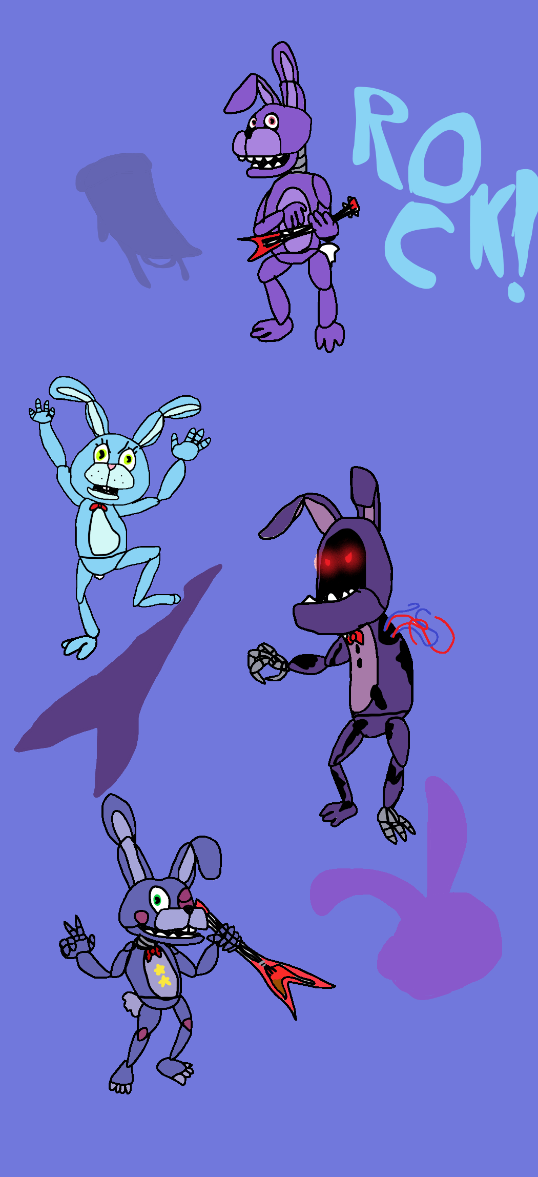 I drew some of the Bonnies r/fivenightsatfreddys
