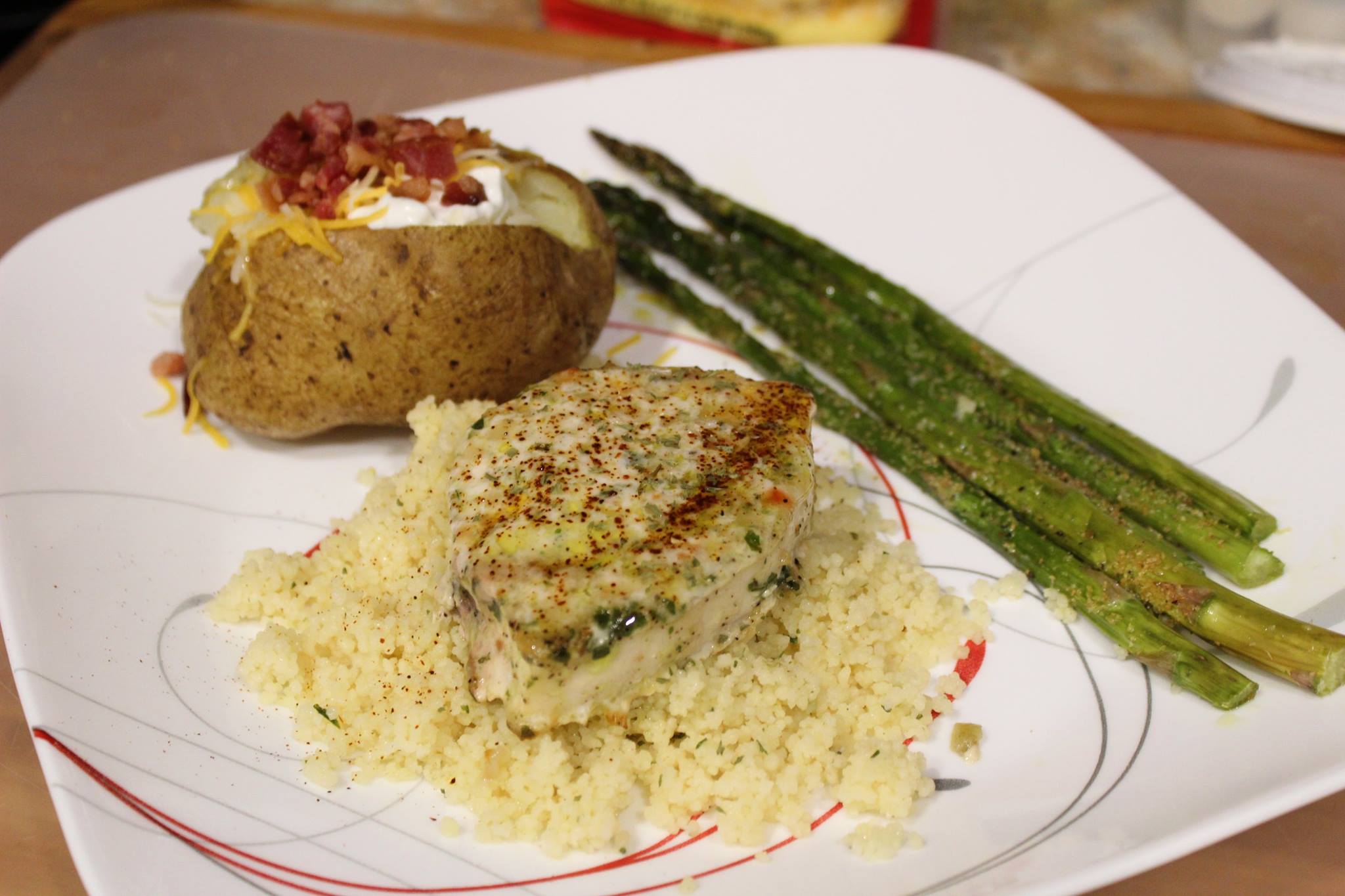 [Homemade] Cilantro lemon basil swordfish r/food