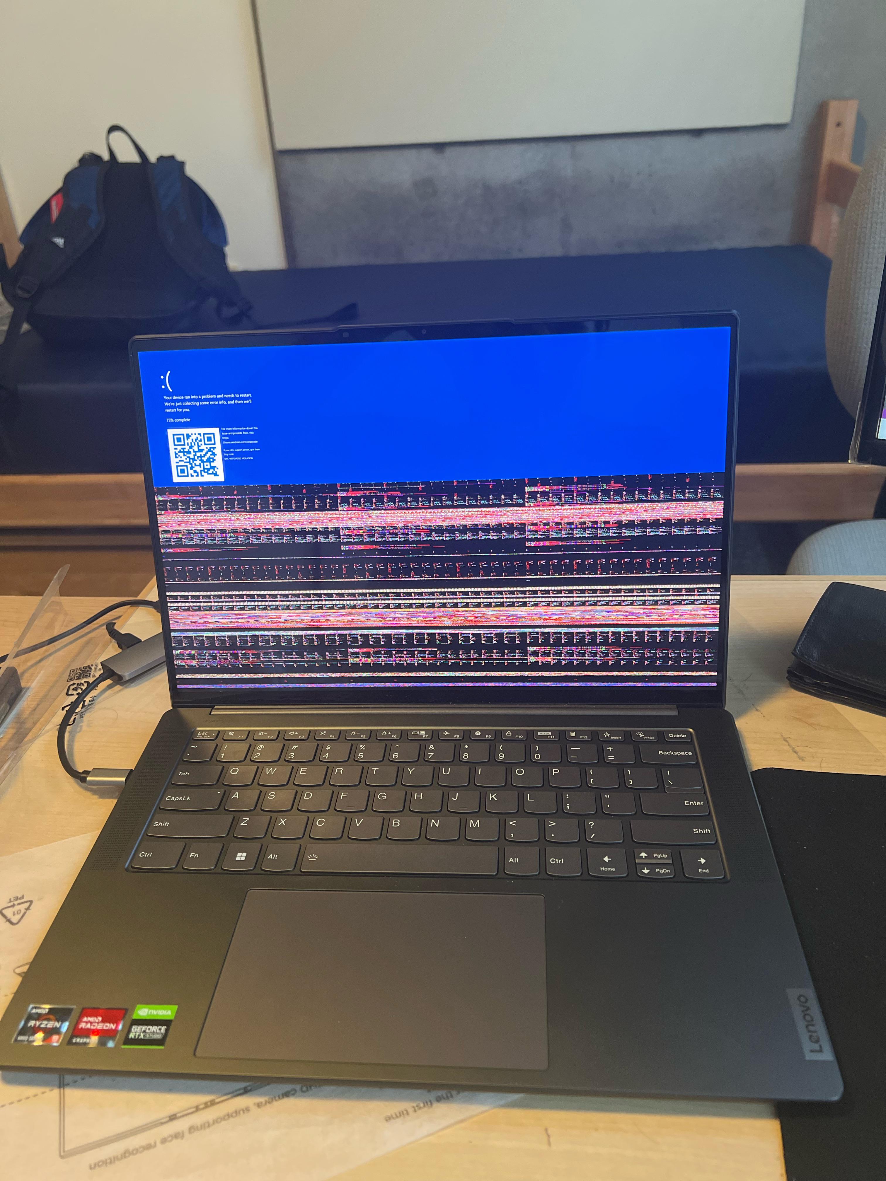 Lenovo Slim 7 Pro X blue screen issue. Randomly crashes while using