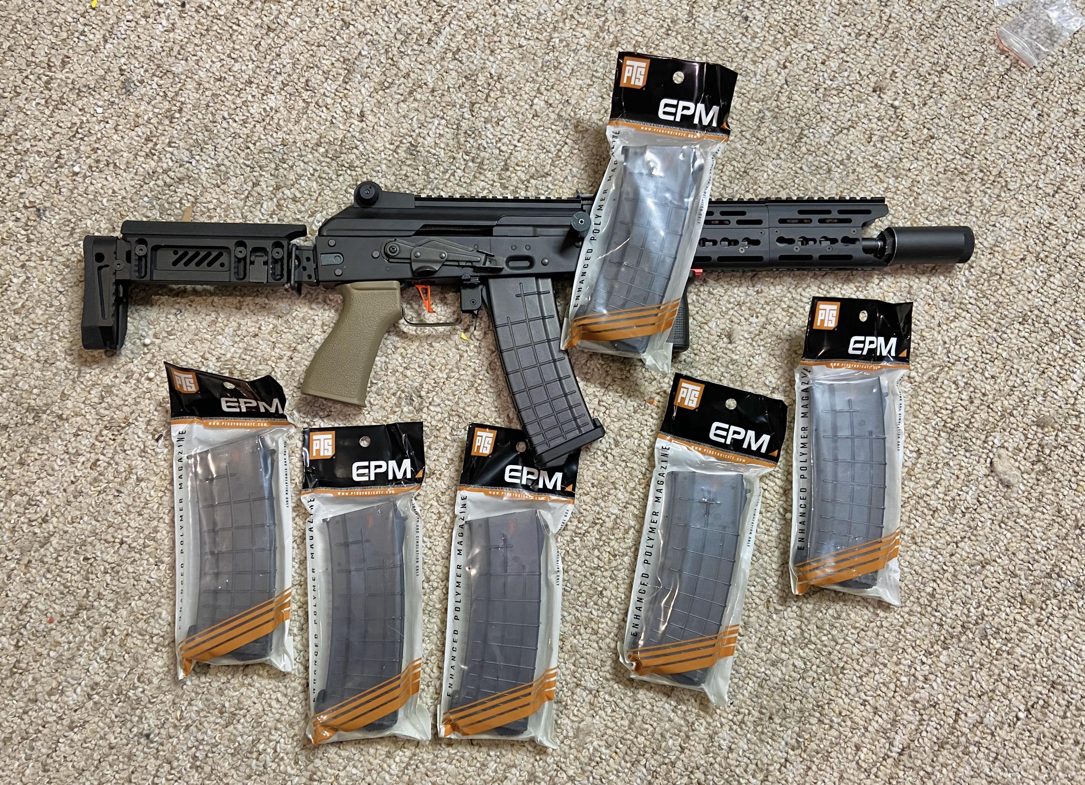 Got my new AK105 a few gifts (PTS TPMAK Mags) r/airsoft