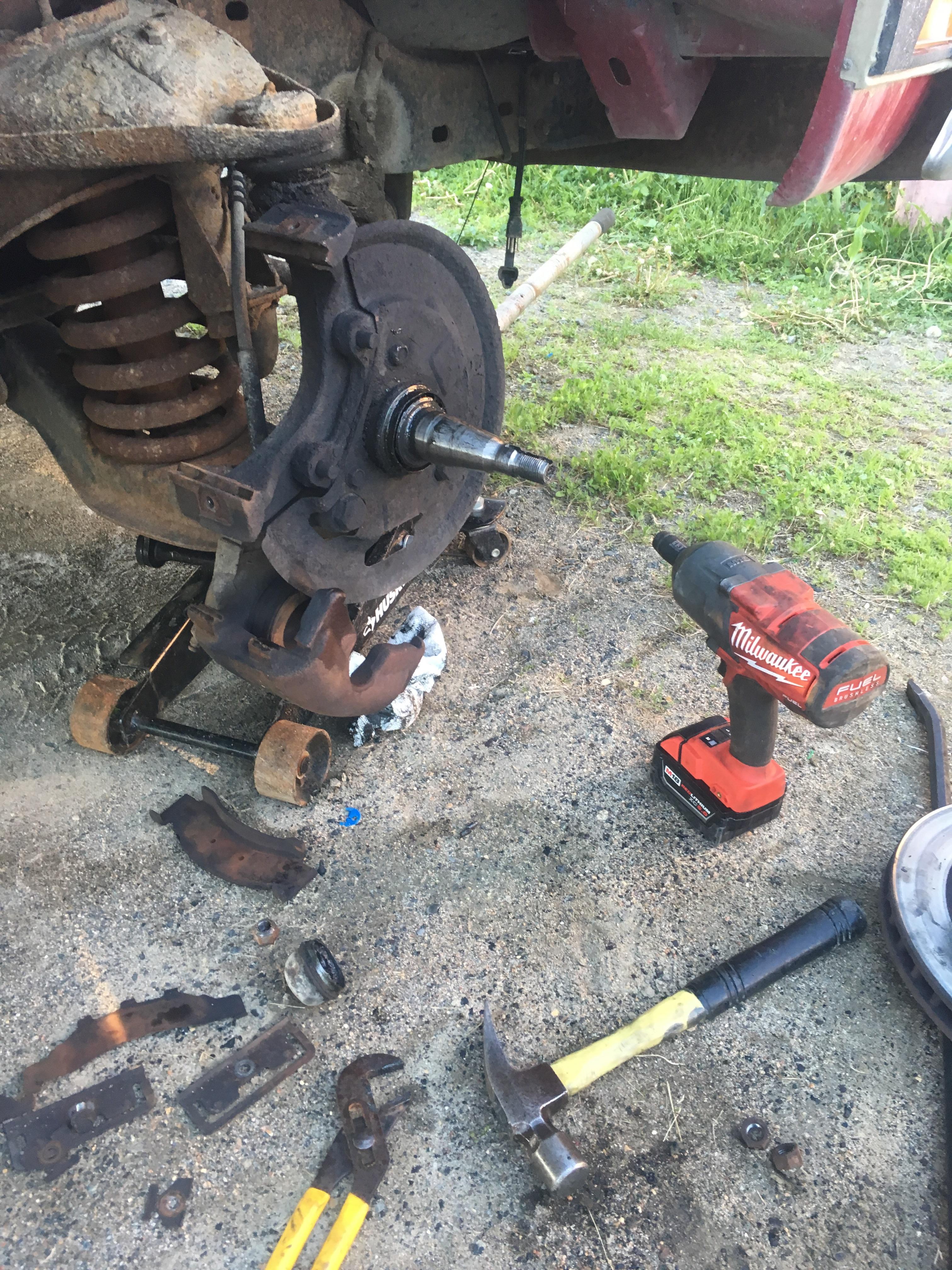 Little overkill to just remove a wheel and brake calliper to swap my