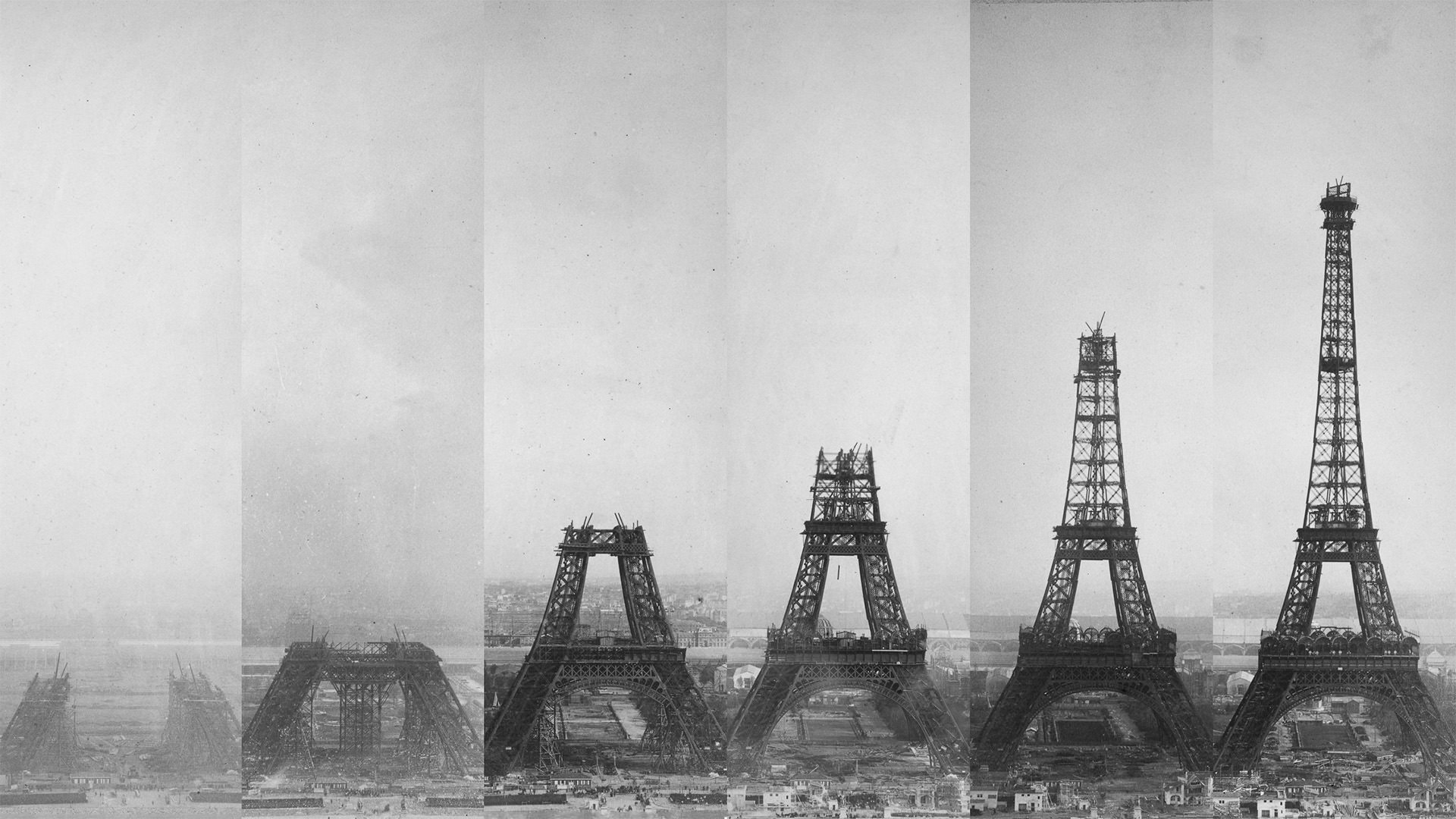 Eiffel tower under construction 1920 × 1080 r/wallpapers