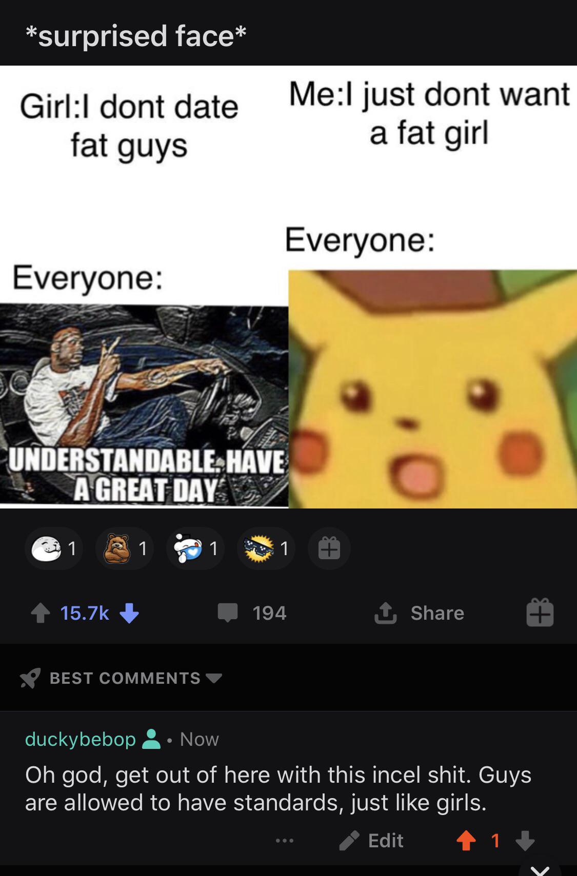 I hate reddit sometimes. The comments are horrible. r/FragileMaleRedditor