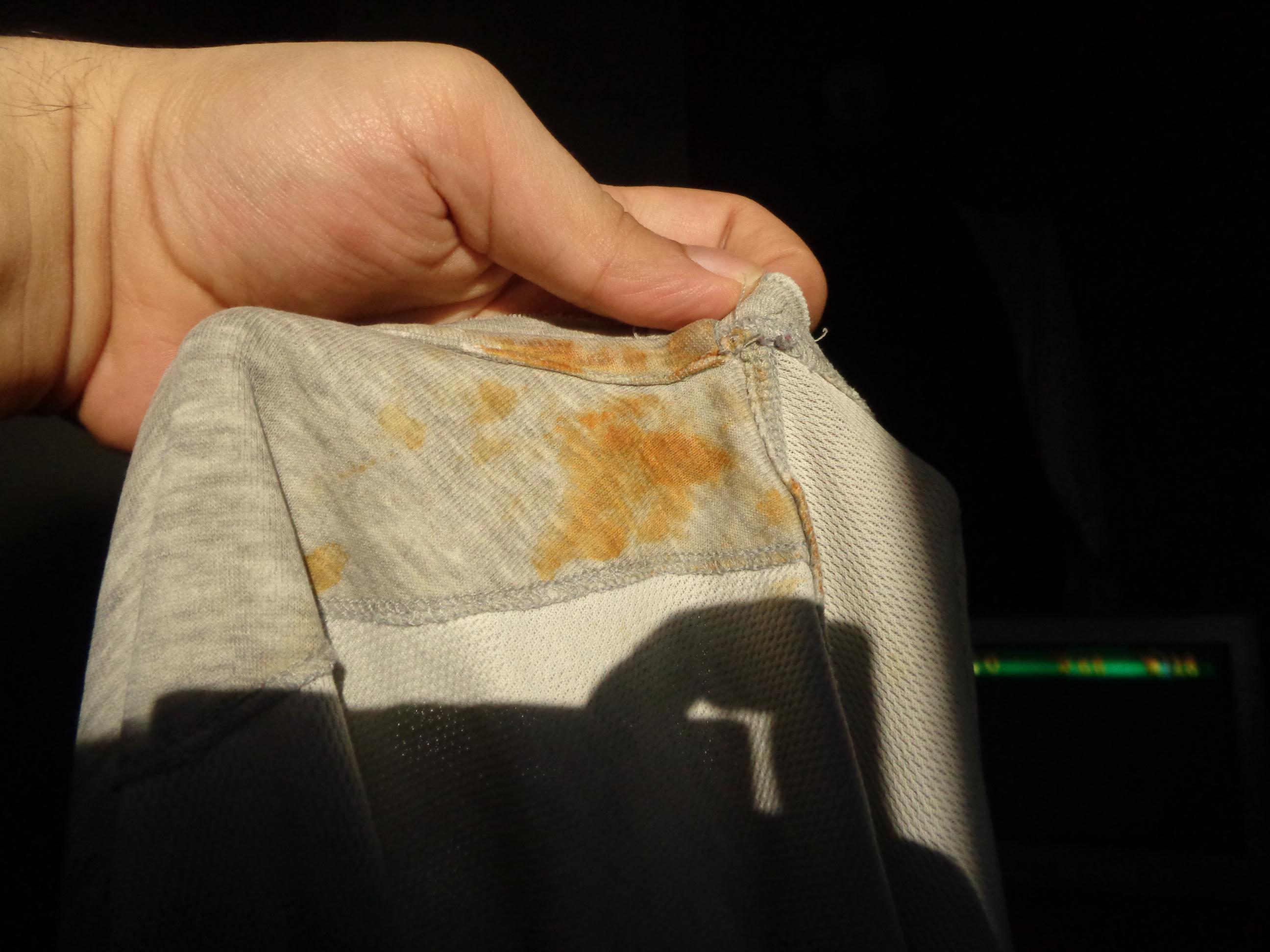 This old stain on the inside of my shirt now sort of looks like pizza