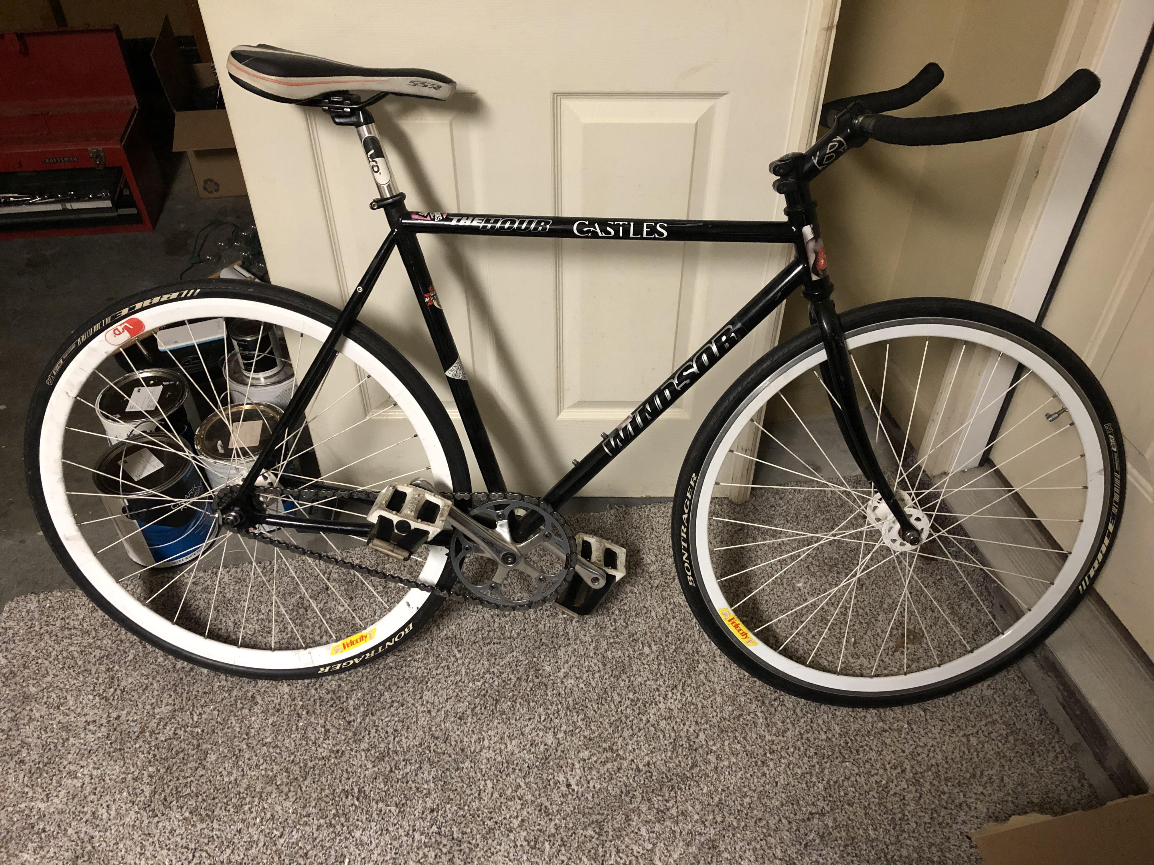 New to me bike day. Getting Front brake installed and wheels trued