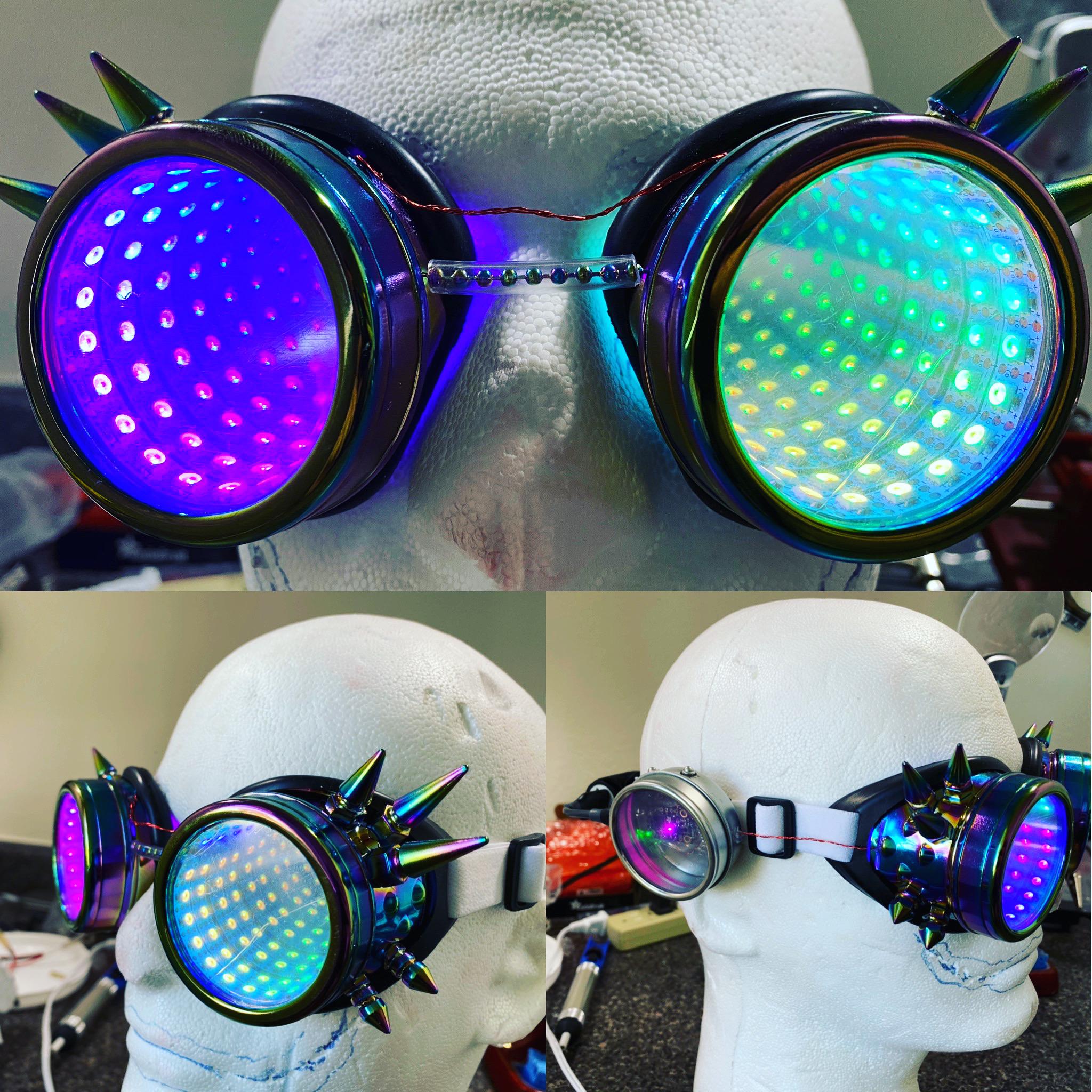 If anyone’s interested in infinity mirror goggles to add to your rave