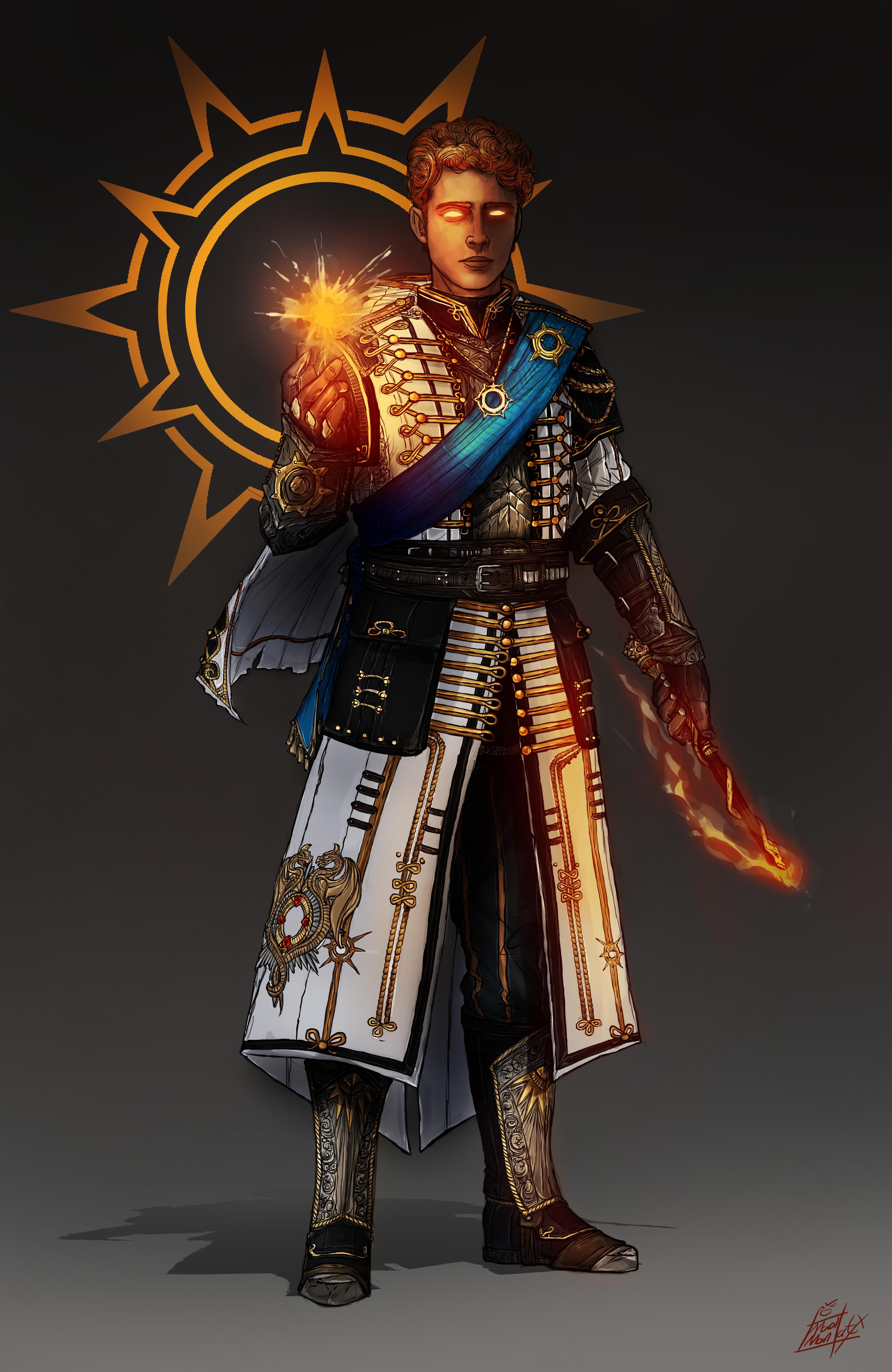 [OC] Aasimar Isaac, the Divine Soul Sorcerer of Pelor r