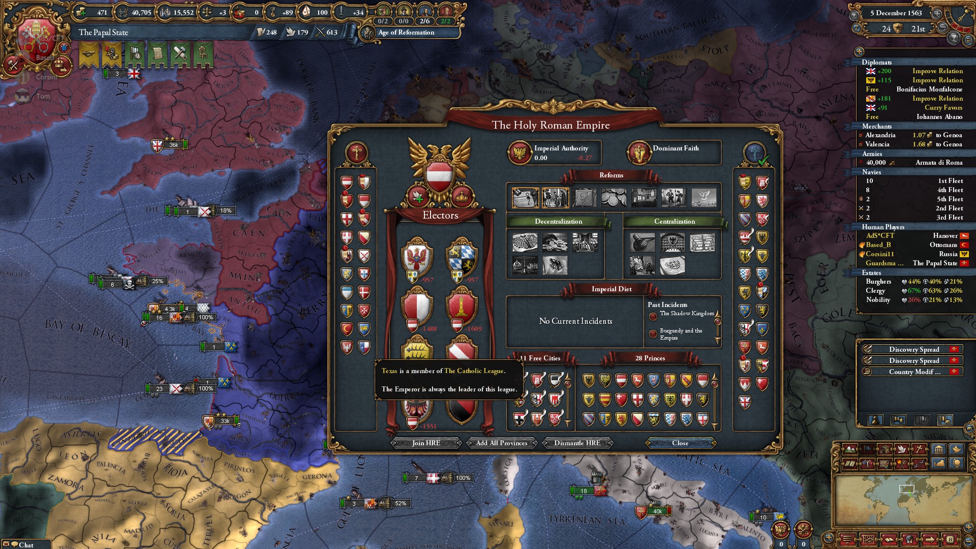 Just AI Texas in the league war. r/eu4