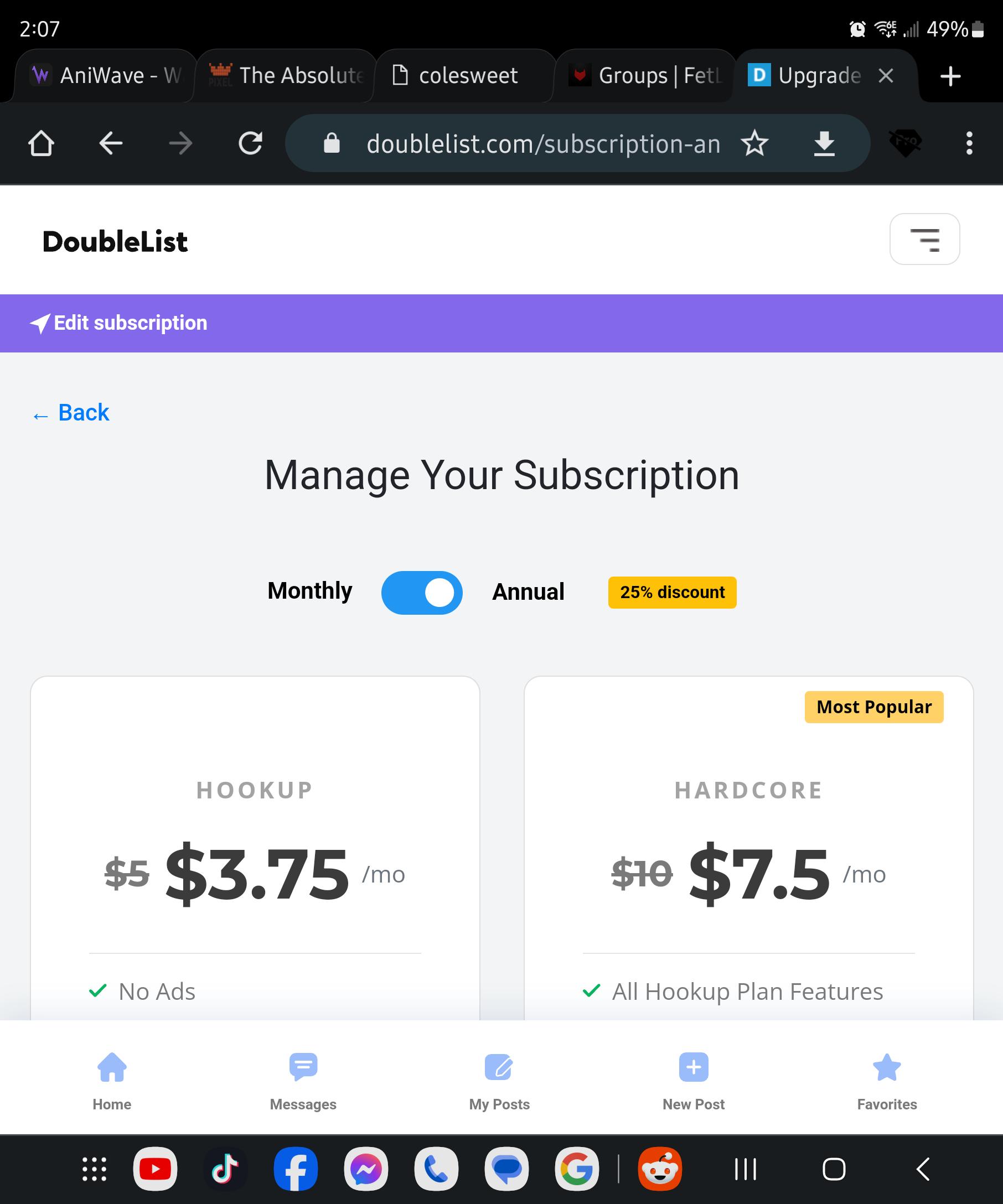 Can't get off this screen r/doublelist