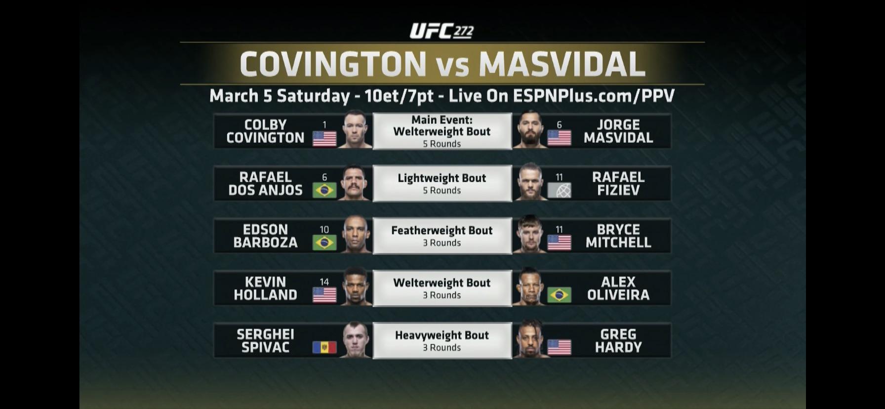 UFC 272 Official MainCard r/MMA