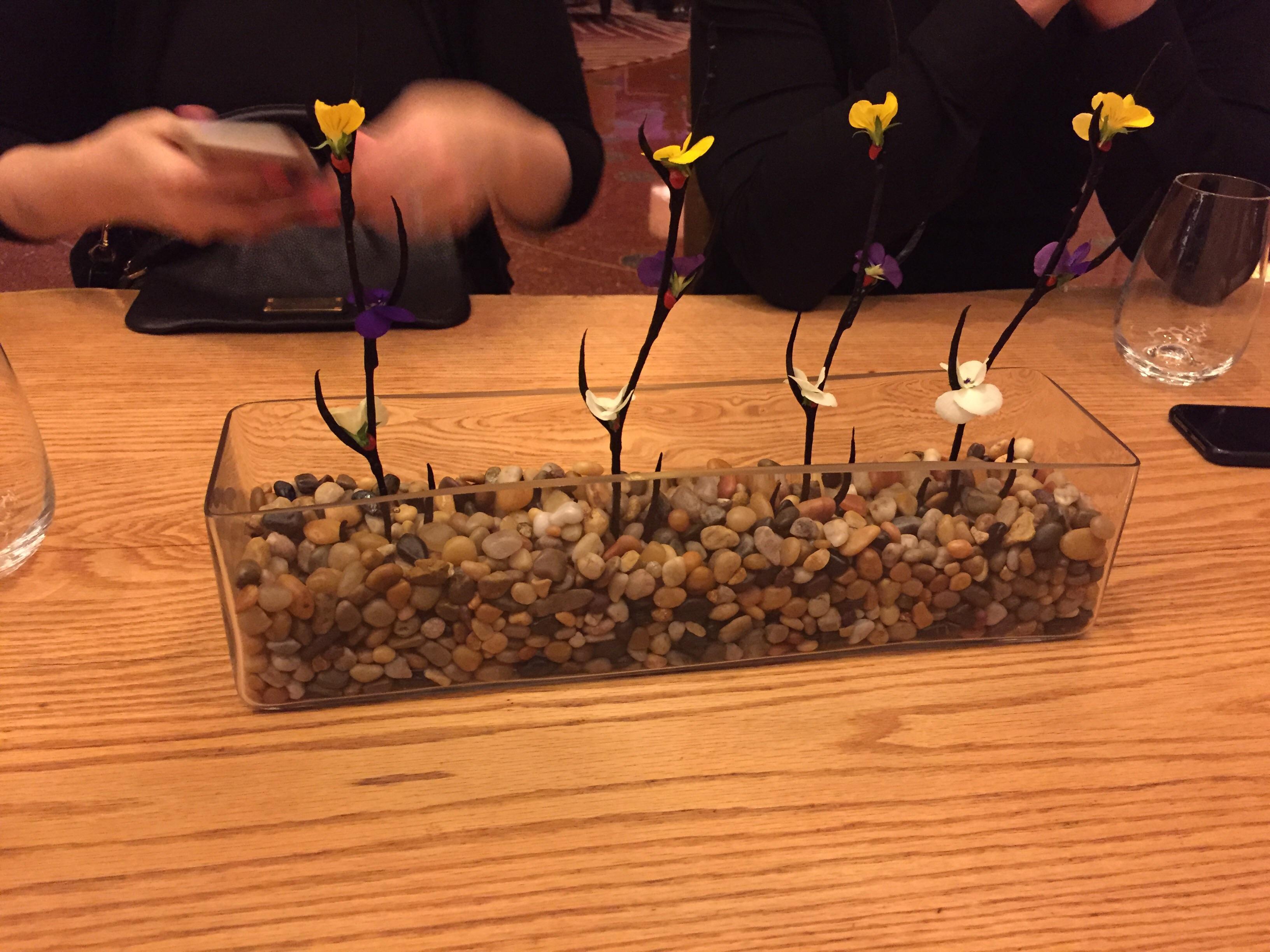 Olive oil crackers with edible flowers. r/WeWantPlates