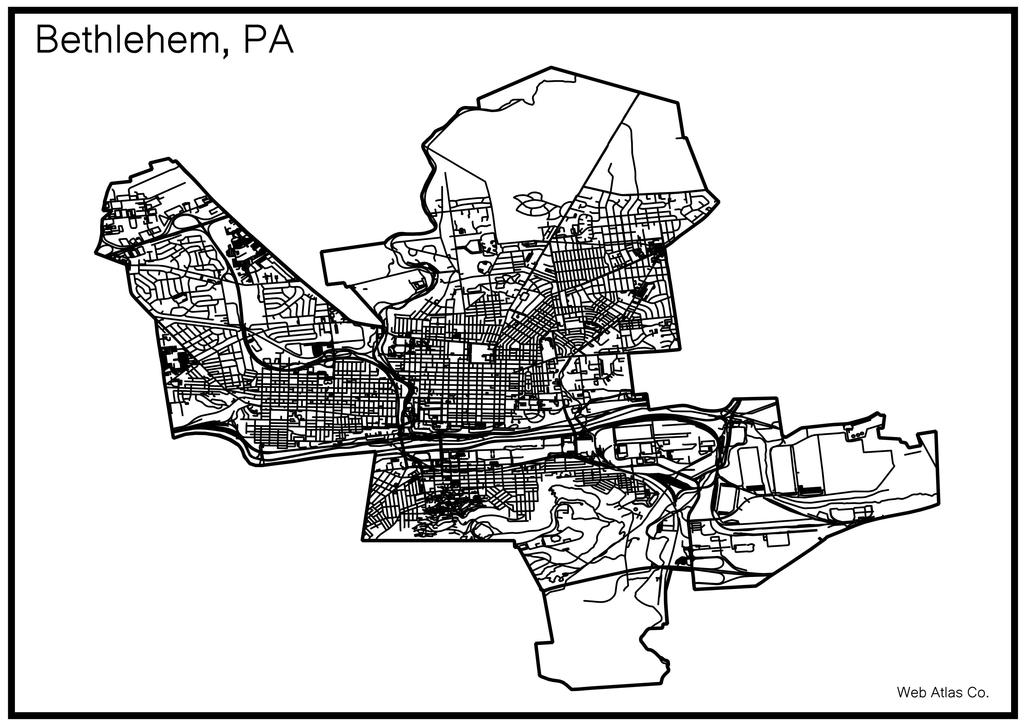 Map of Bethlehem, Pennsylvania r/Pennsylvania