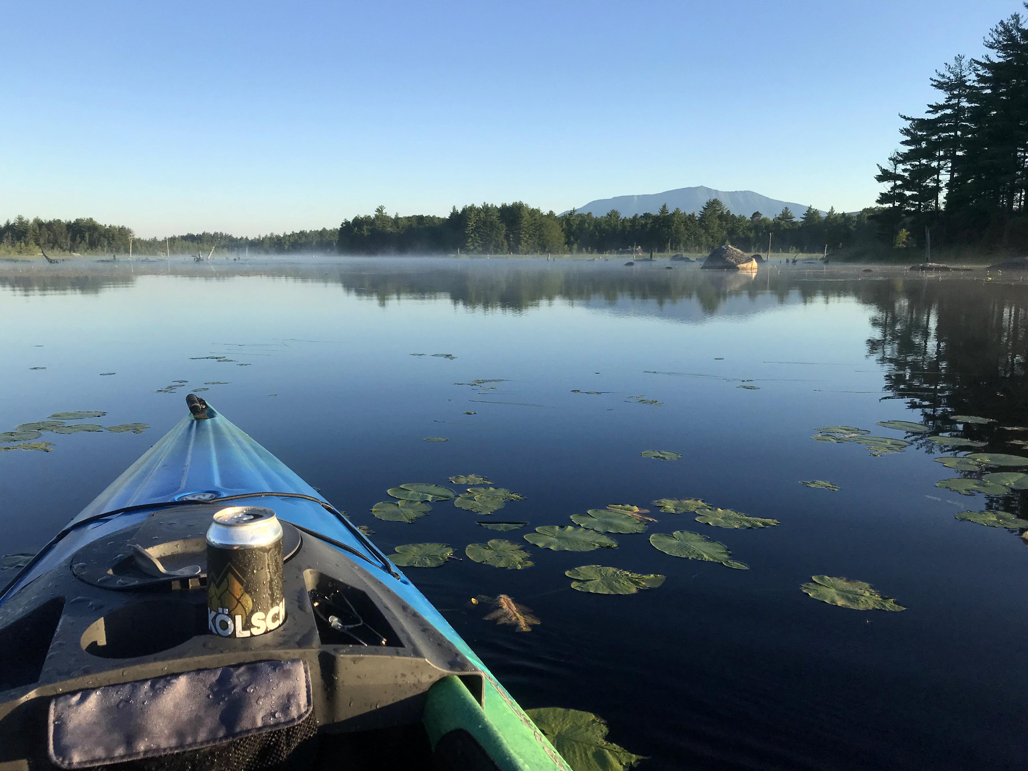 Millinocket Lake at dawn with Mt. Katahdin (highest peak in Maine