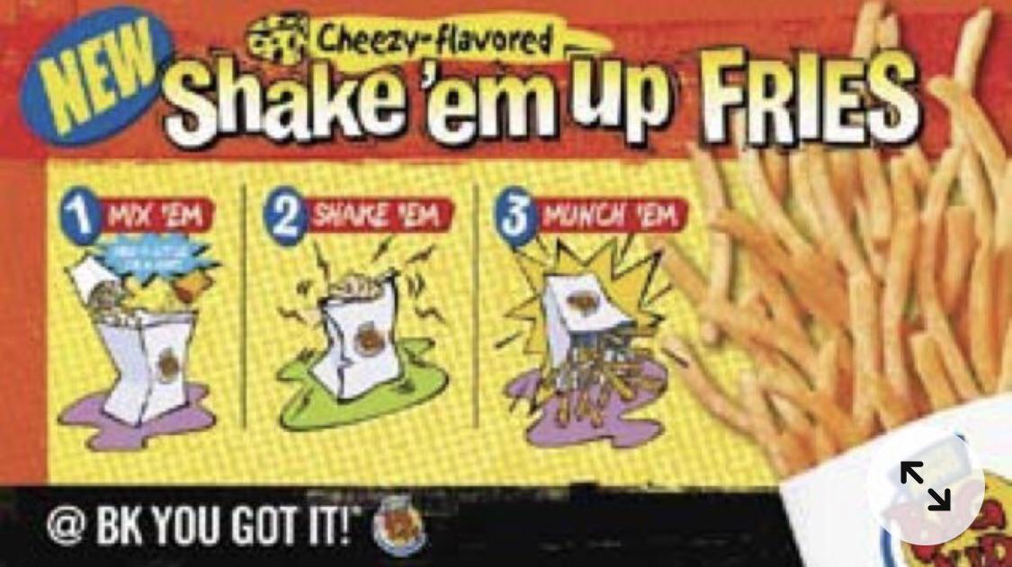 Burger King shake ‘em up fries were so good . r/nostalgia