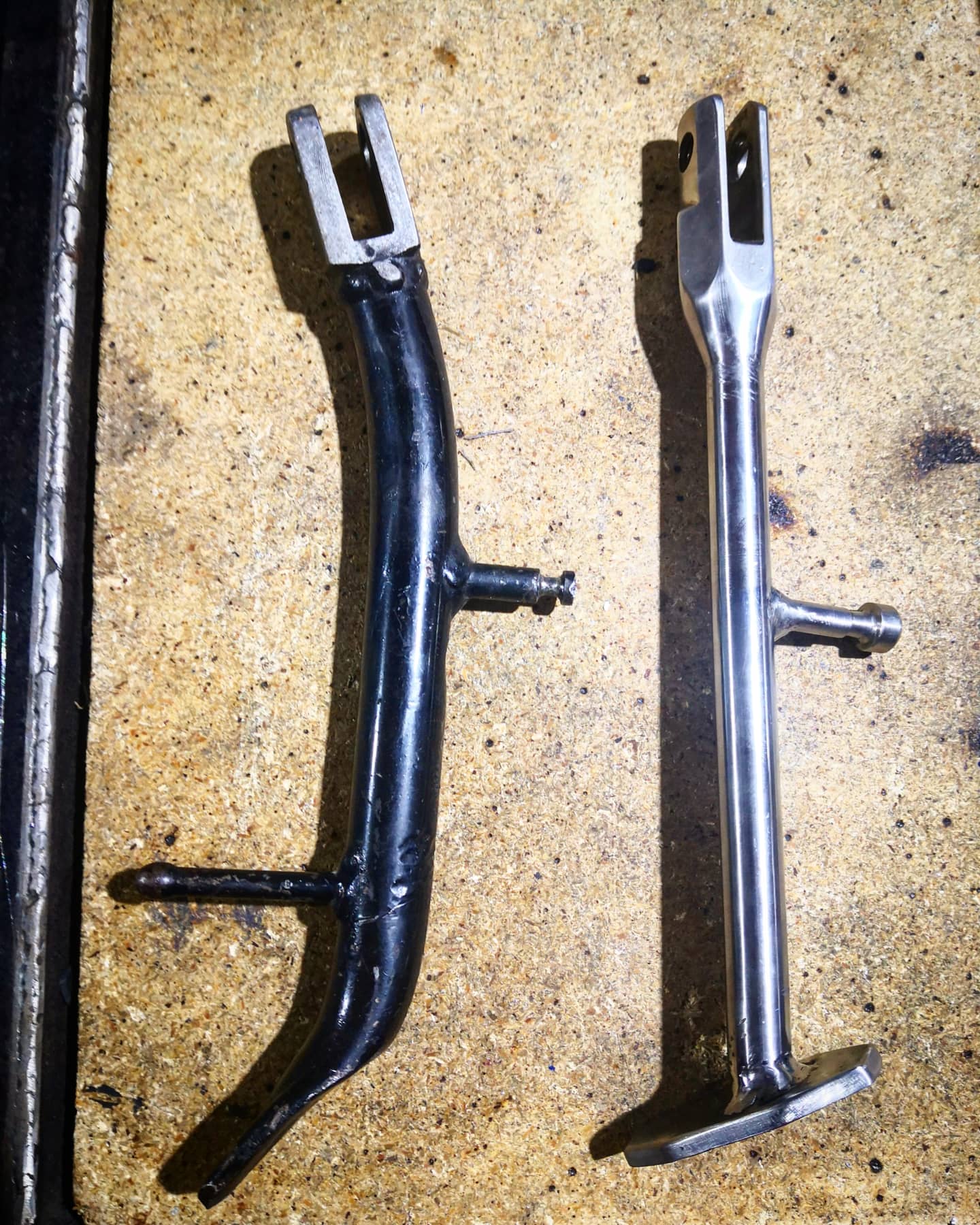 Old vs New. Made myself a stainless steel kickstand for my project. r
