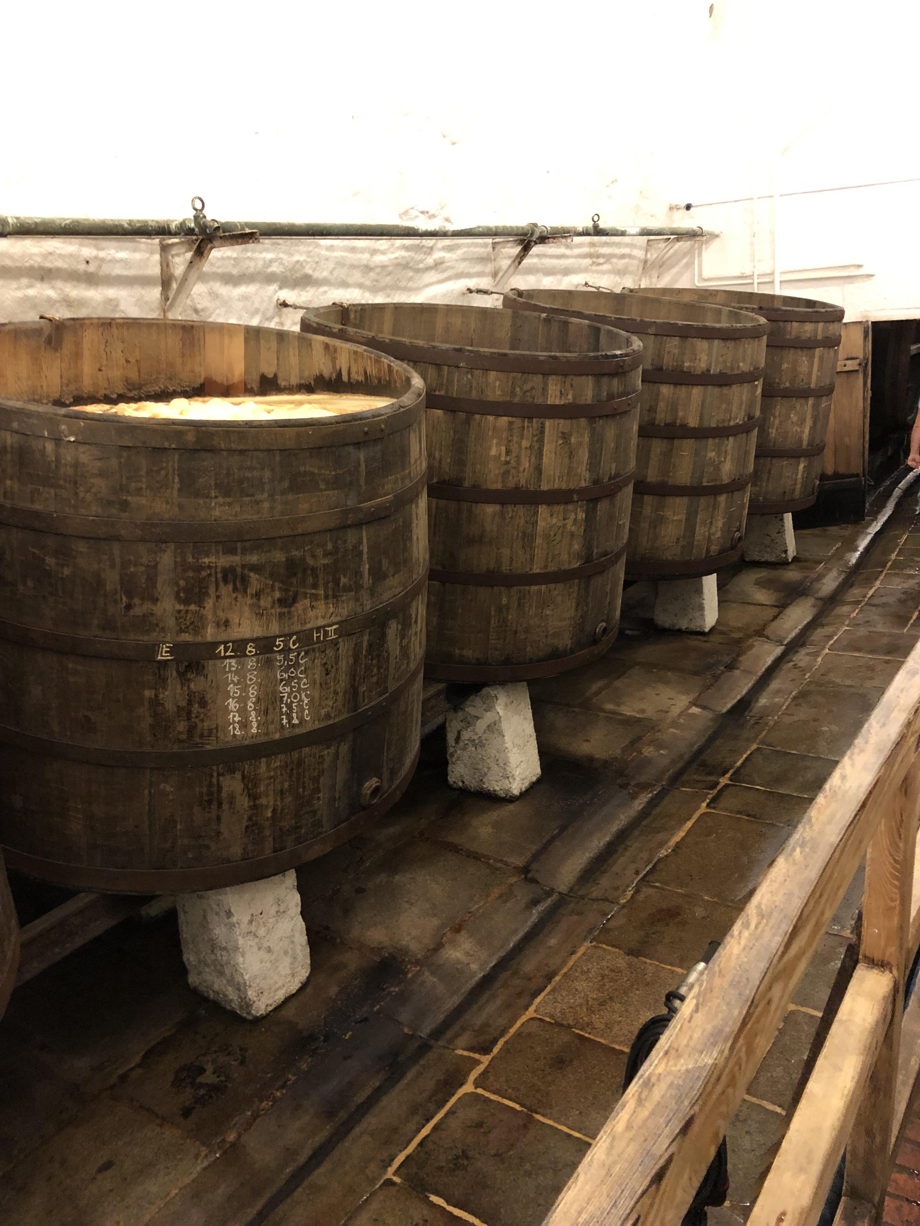 Open fermentation vessels under the Pilsner Urquell brewery, Czech