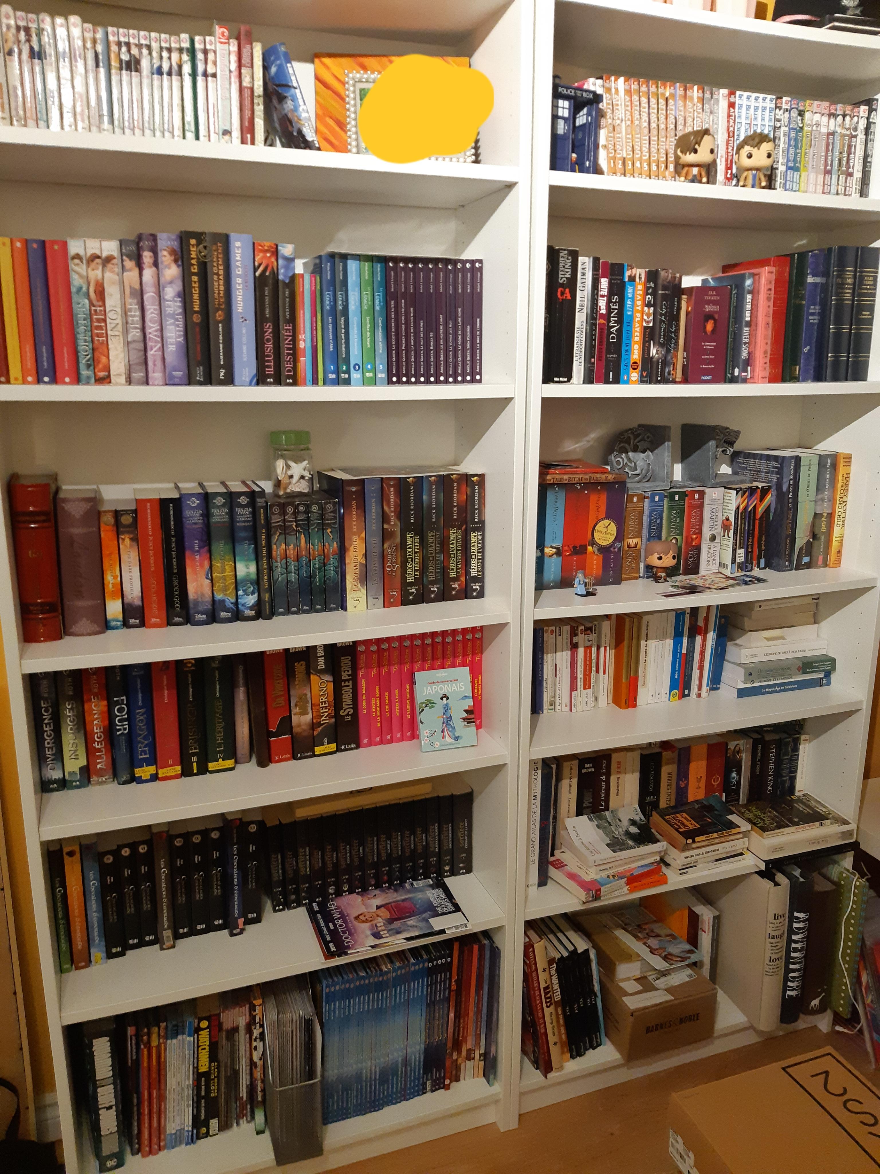 Here is my bookshelf ^^ I am very proud of it since I have accumulated