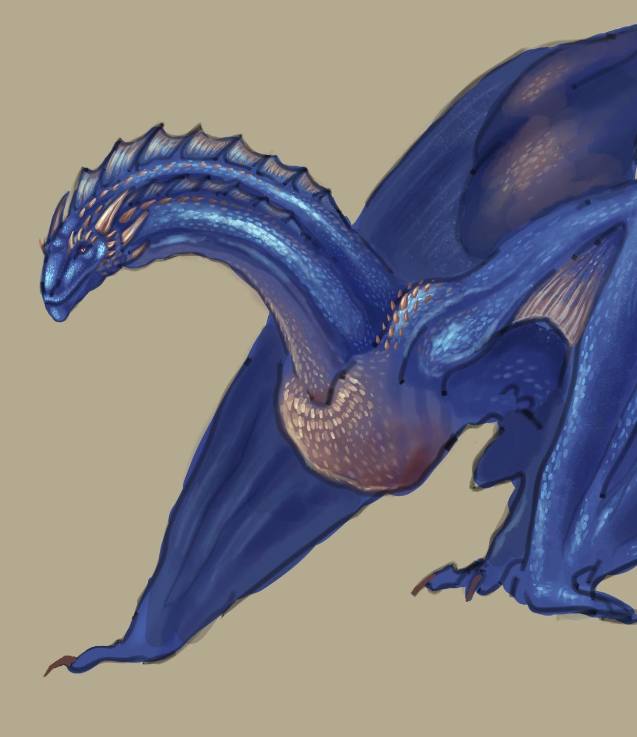 Tessarion, The Blue Queen from Fire & Blood (art by me) r/dragons